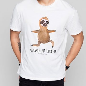 Mr. & Mrs. Panda T-Shirt Faultier Yoga - Weiß - Geschenk, Tshirt, Geburstag, Shirt, Gelassenh (1-tlg)