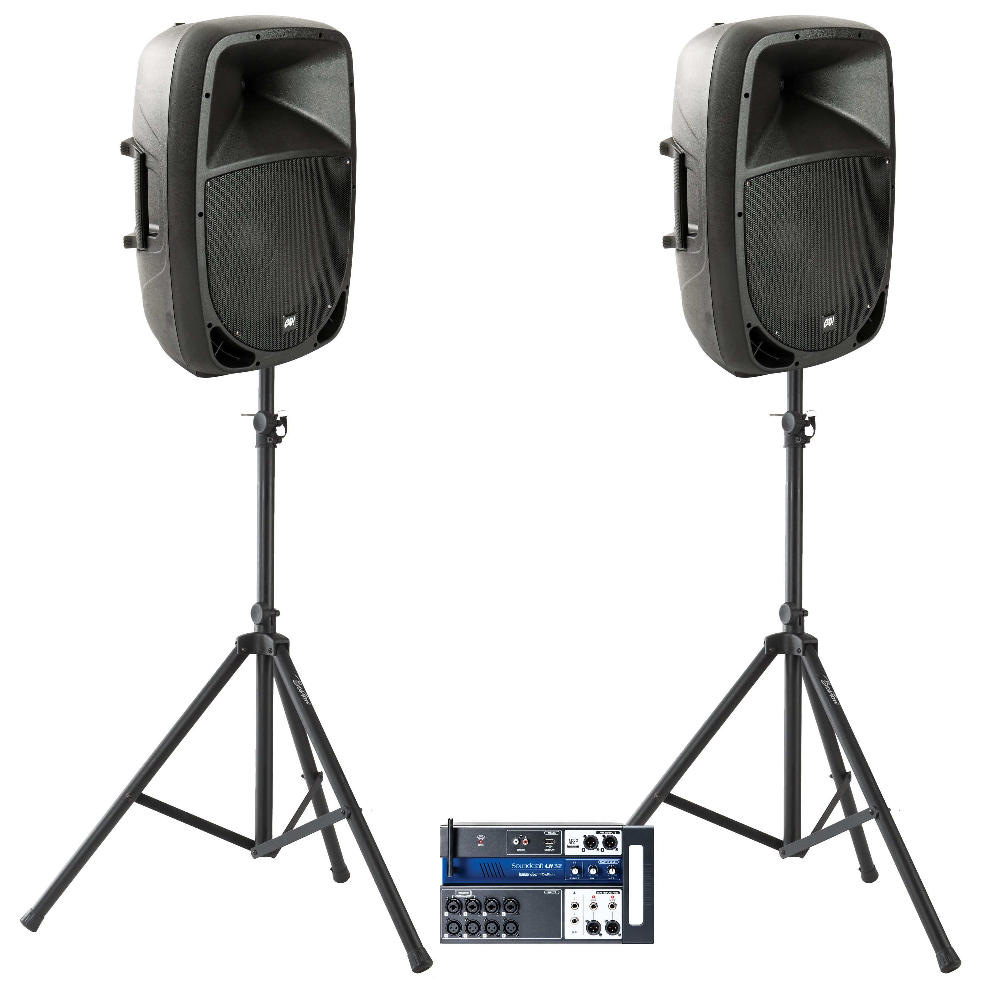 Soundcraft Lautsprechersystem (Ui12 + MUSIC STORE GO! 15A Set)