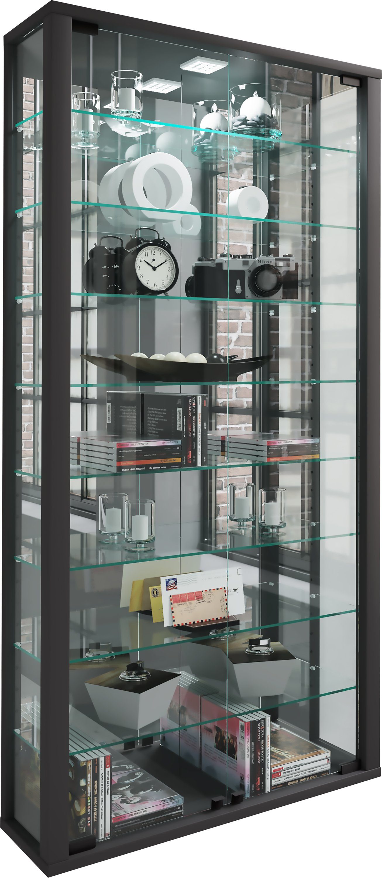 VCM Hängevitrine Wandvitrine Glasvitrine Vitrosa Maxi Spiegel günstig online kaufen