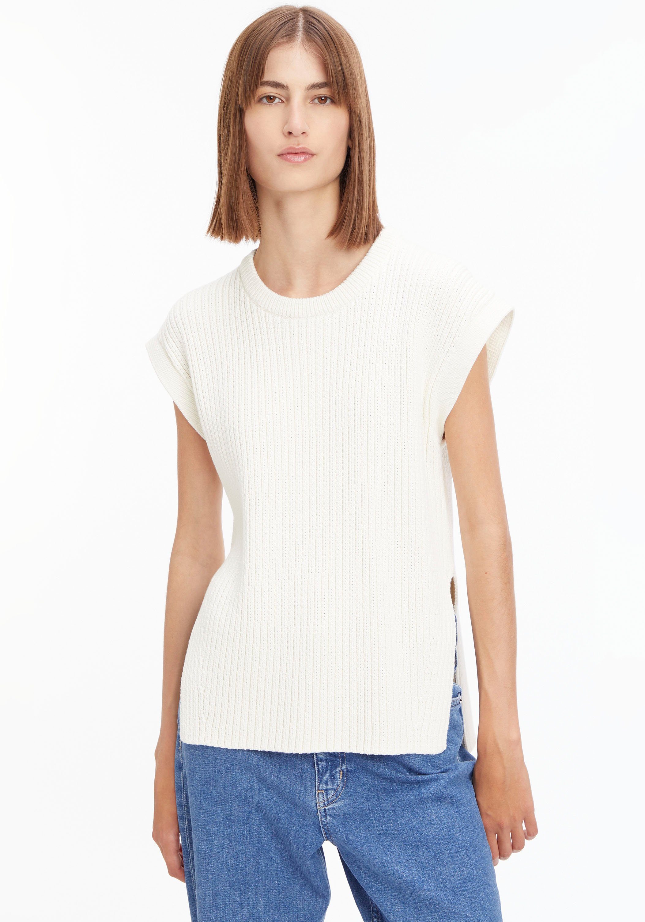 Calvin Klein Strickpullover mit Rundhalsausschnitt