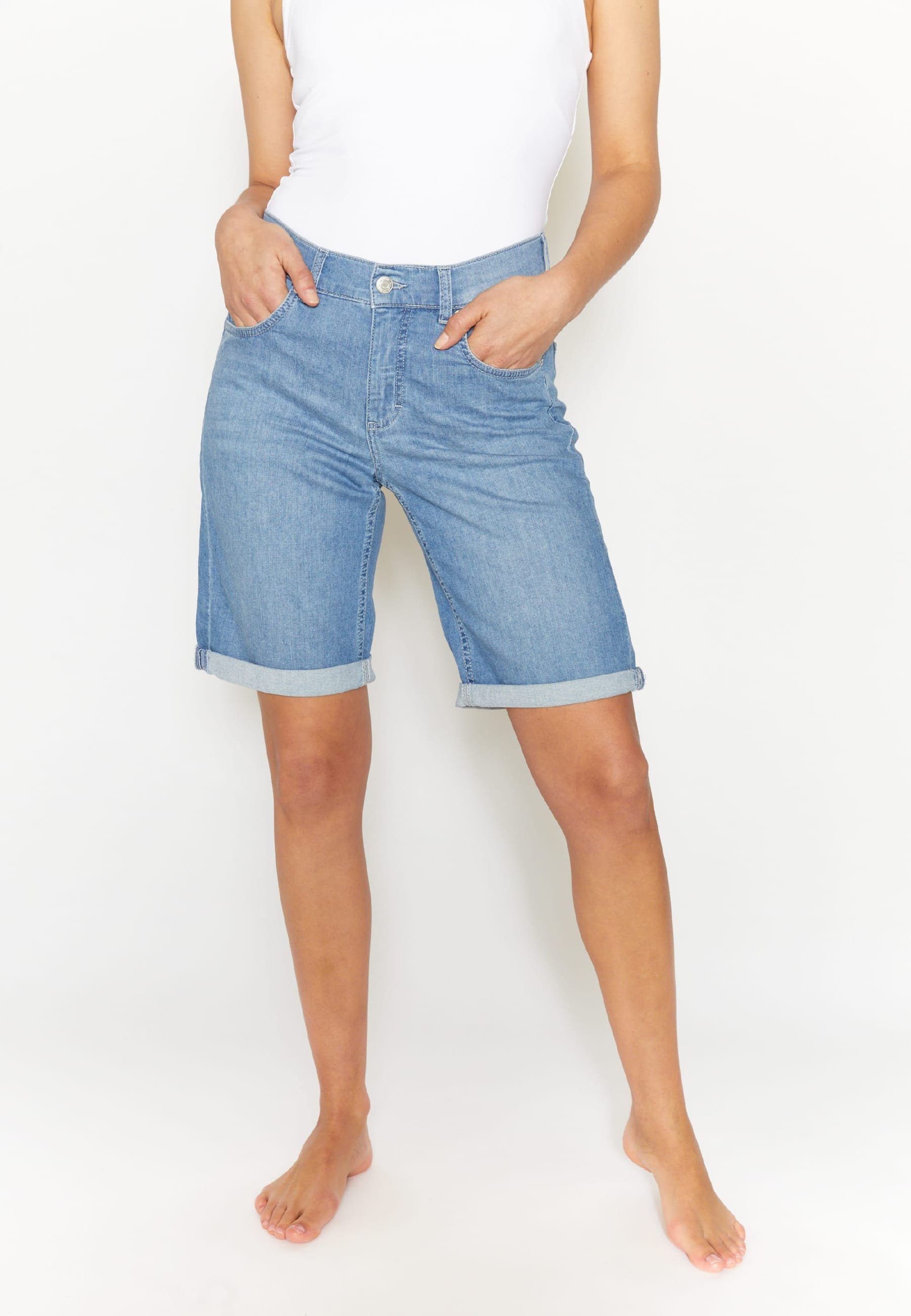 Jeanshotpants TU ANGELS Label-Applikationen, Preis-Leistungs-Verhältnis 5-Pocket-Jeans Gutes mit Bermuda