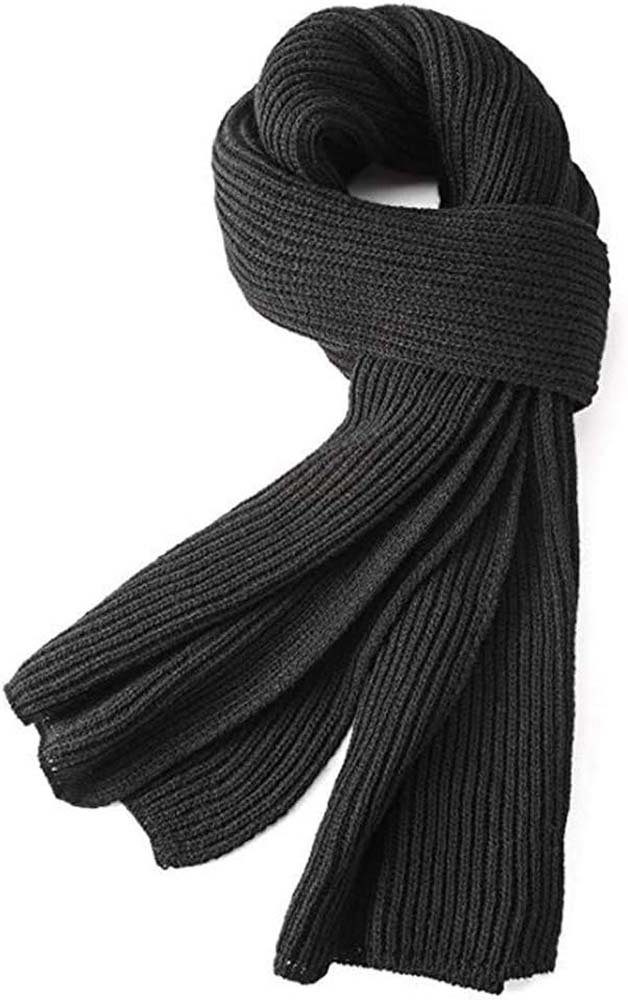 Herren, Halstuch Solid Halstuch für halstücher stricken damen Farbe Winter Schal, aikidio (2-St), seidentuch Schwarze Warm (2-St), halstücher Unisex