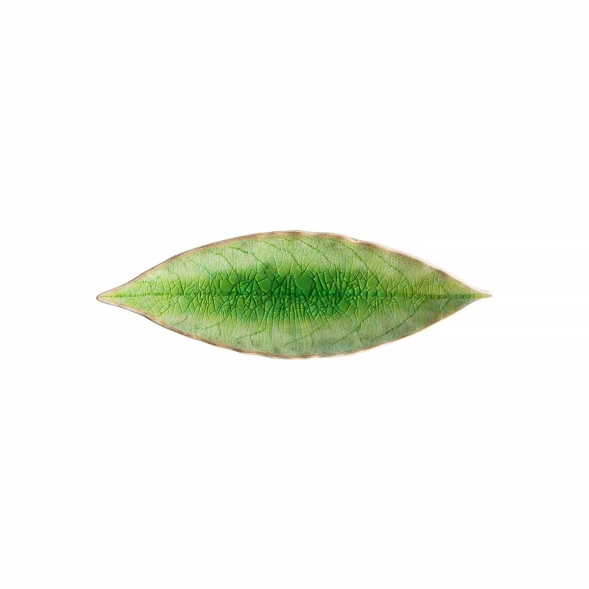 Costa Nova Vorspeisenteller Snack-/Beilagenteller, Blatt-Form "Laurier", Riviera, Costa Nova, (1 St), Leuchtendes Grün "Tomato Green"
