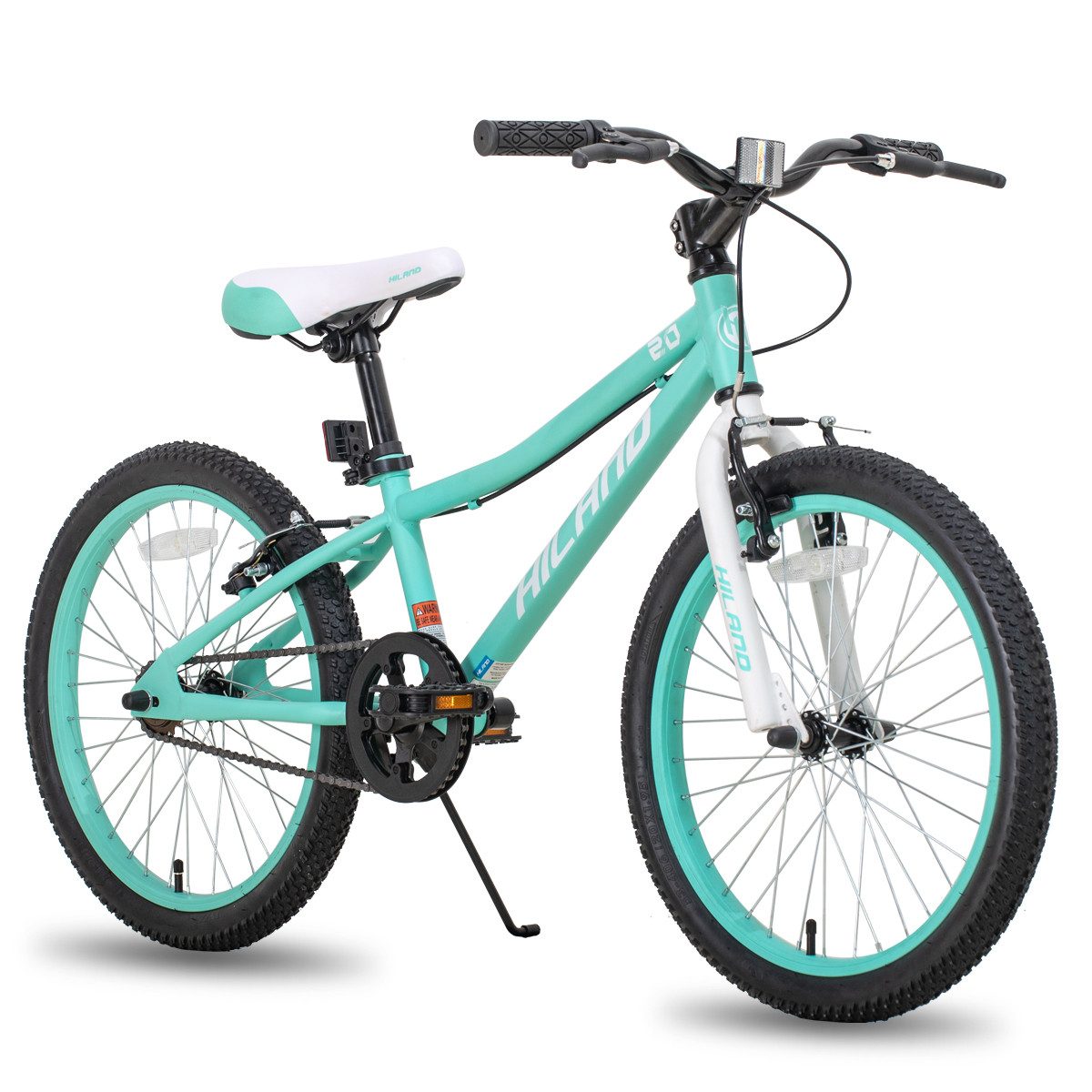 HILAND Kinderfahrrad 20 Zoll Mountainbike für Kinder,Jungen und Mädchen,Geschenk für Kinder, Hochwertiger Rahmen, Doppel-V-Bremse, Singlespeed, Weiches Sitzkissen