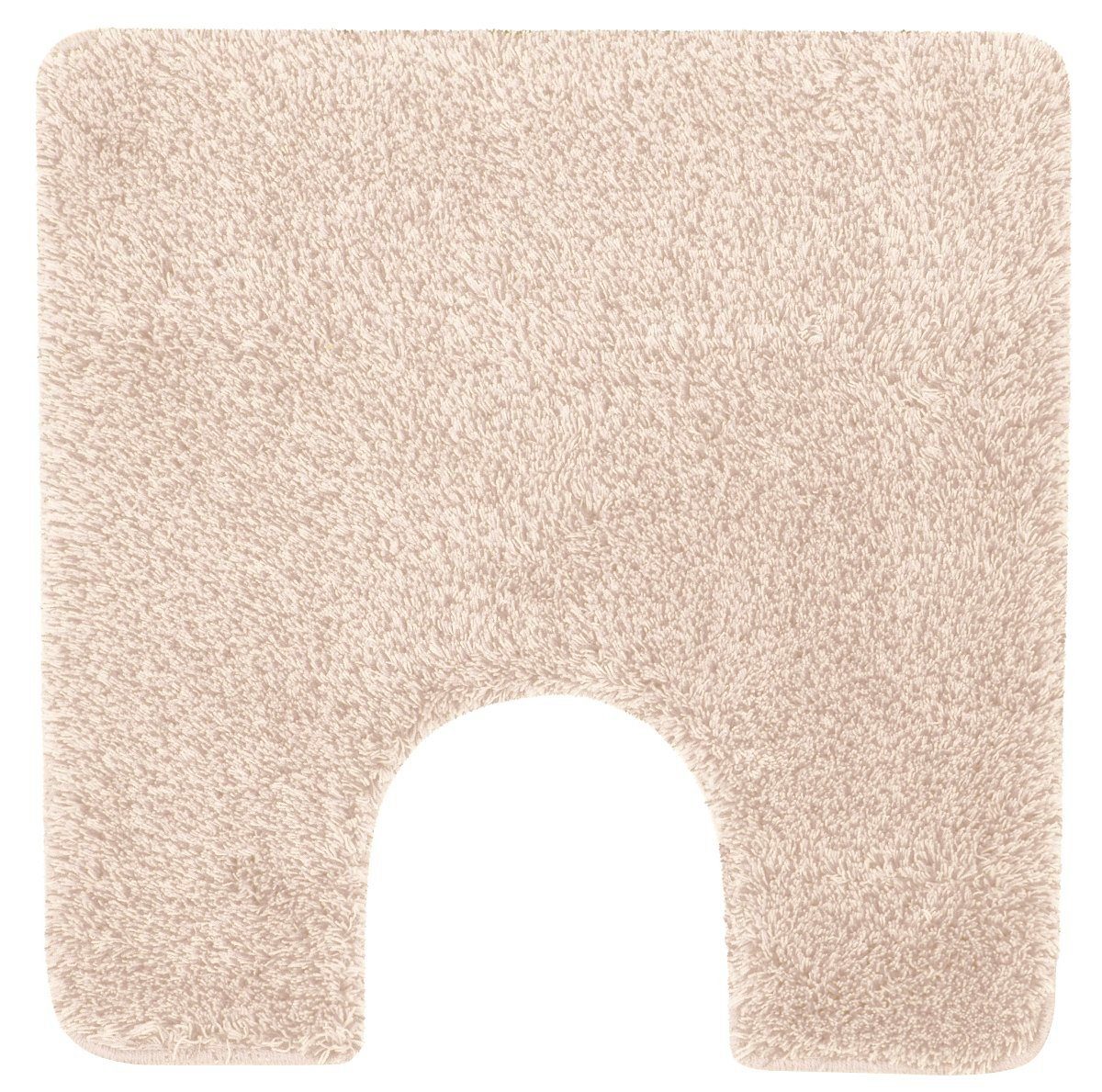 spirella Badematte BRIZZOLO, quadratisch mit Toiletten-Ausschnitt, Höhe: 30 mm, Badteppich Hochflor, Velours meliert, 100% Acryl, Anti-Rutsch Beschichtung, für Fußbodenheizung geeignet, mit Toiletten-Ausschnitt, waschbar 40°, schnelltrocknend, 55 x 55 cm, beige