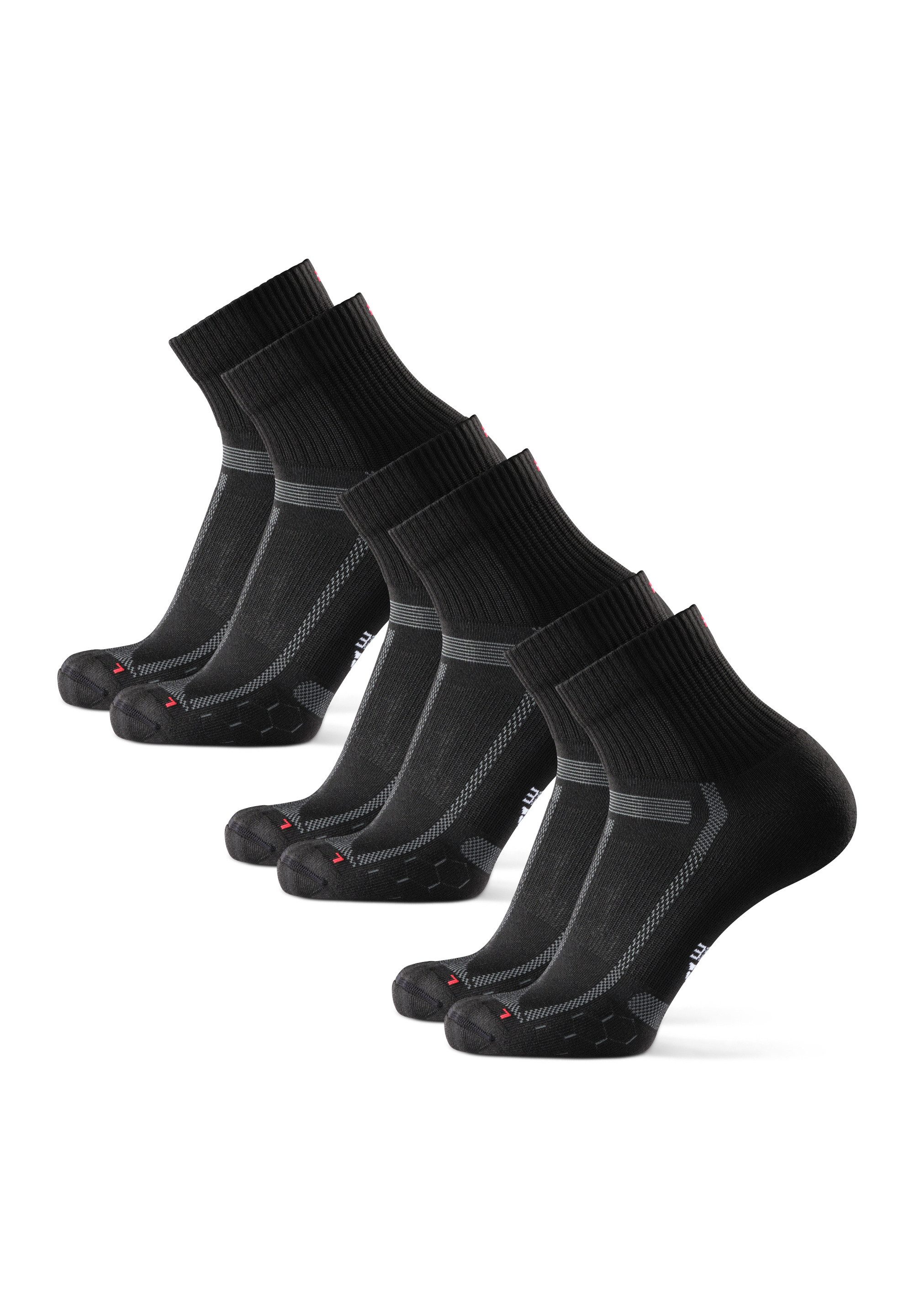 DANISH ENDURANCE Basicsocken Long Distance (3-Paar) rutschfeste Sportsocken, Ideal für Läufer, Anti-Blasen