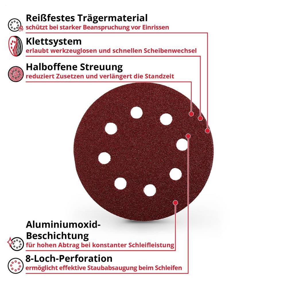 Einhell Schleifpapier Schleifpapier für Exzenterschleifer Körnung (num) 240 (x H) 125 mm x