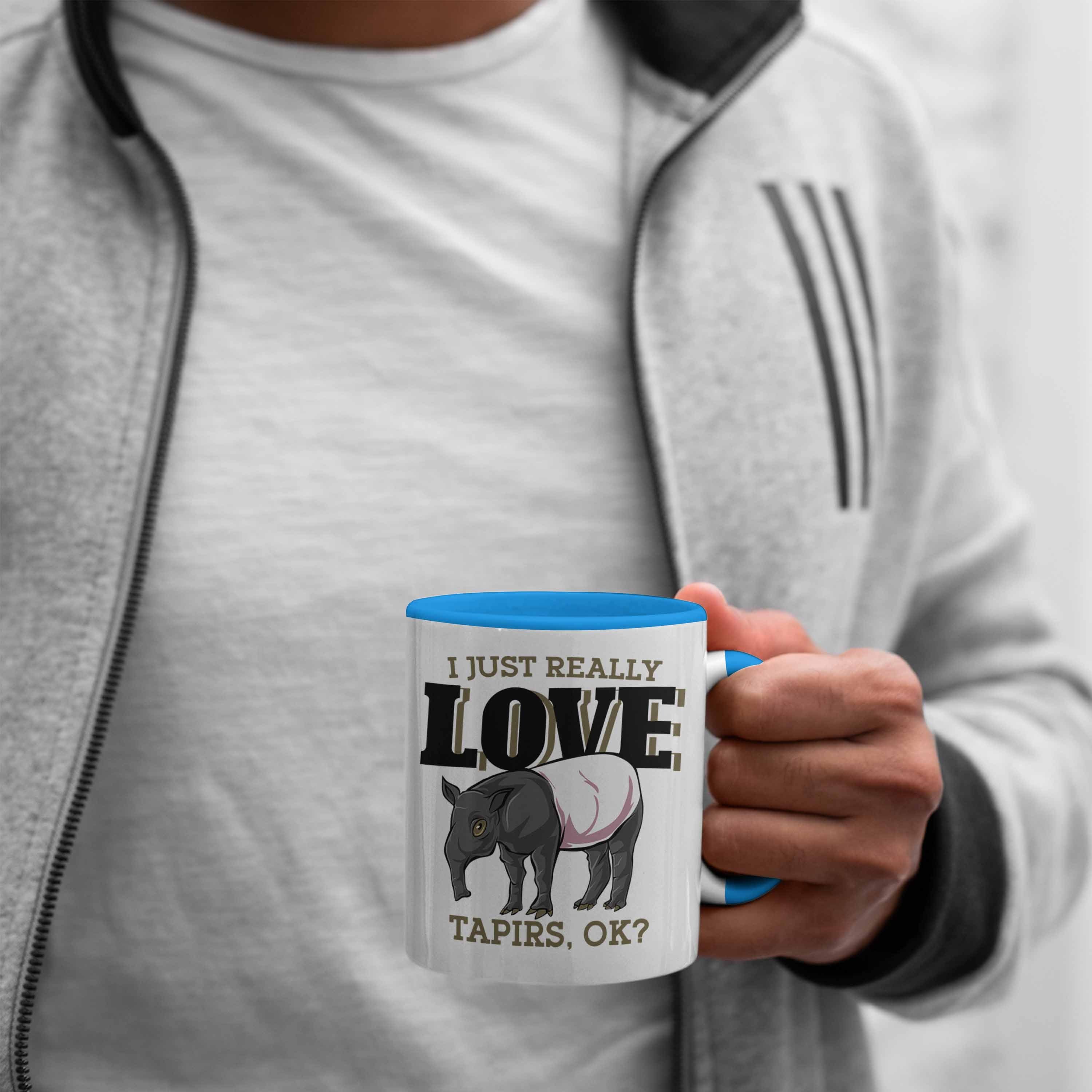 Tasse Tapir Liebhaber Trendation Blau Geschenk Lustige Tasse Tapir