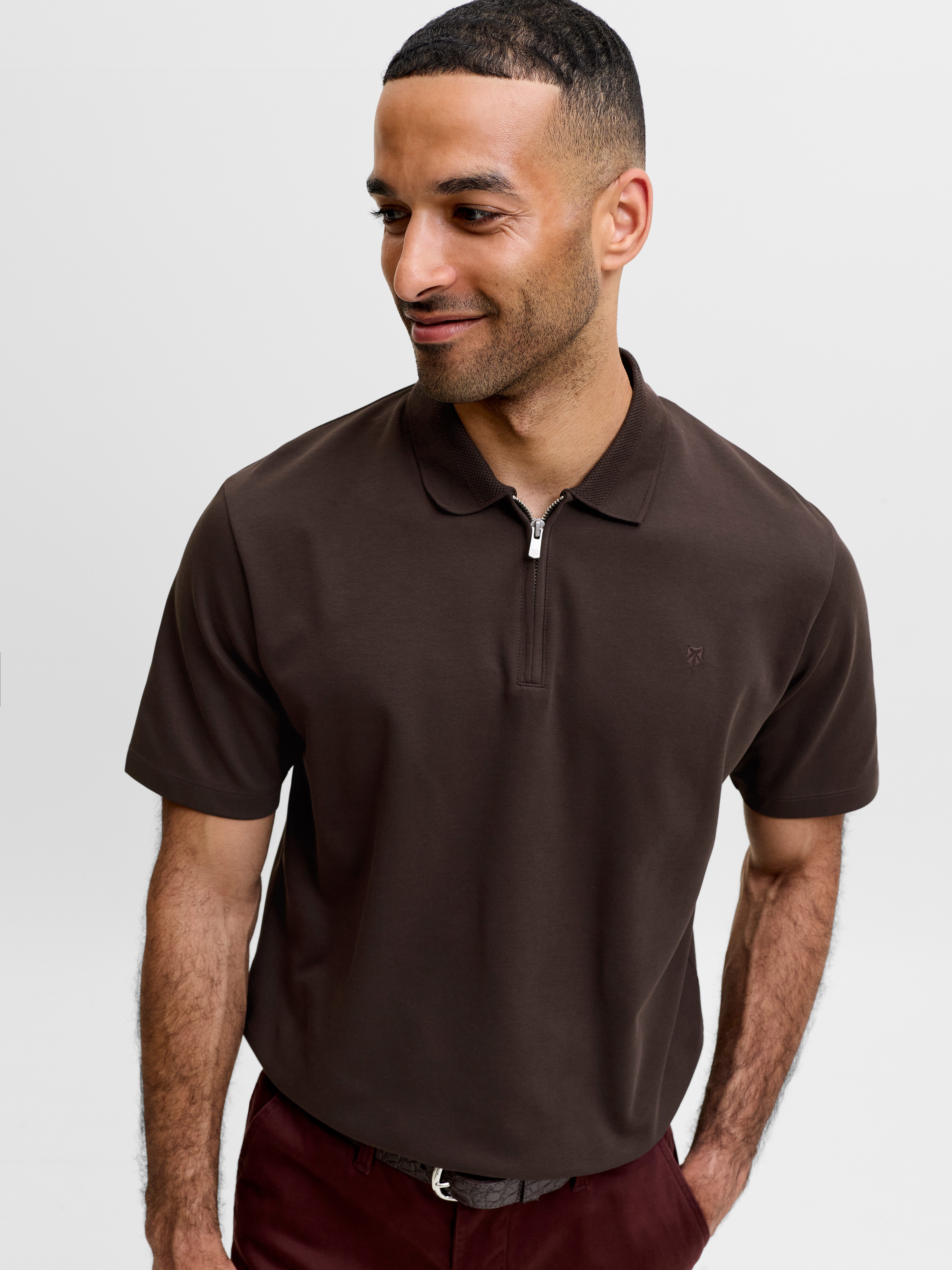Jack & Jones Poloshirt JPRBLAETHAN SS ZIP POLO SN Materialmix, regular fit – Bild 2 von 5