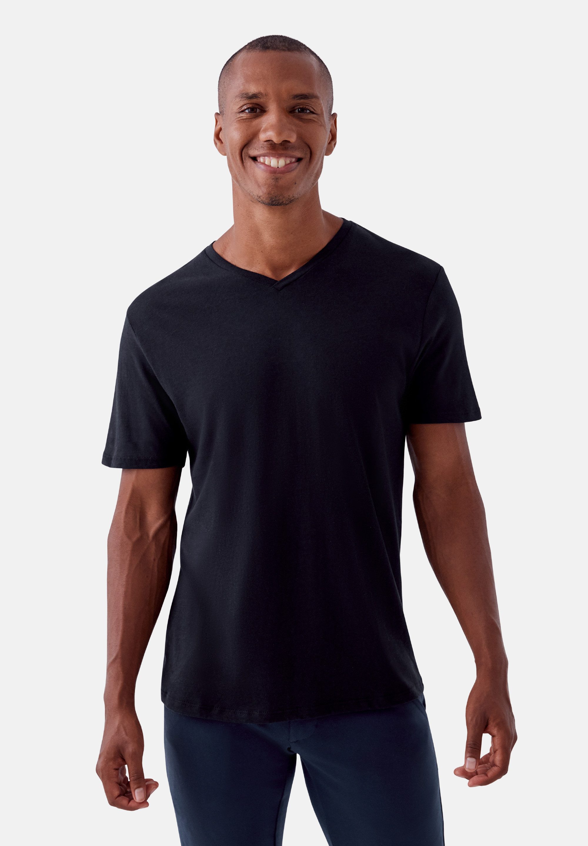 DANISH ENDURANCE T-Shirt Basic V-Neck Herren (2er-Pack) aus Modal & Baumwolle