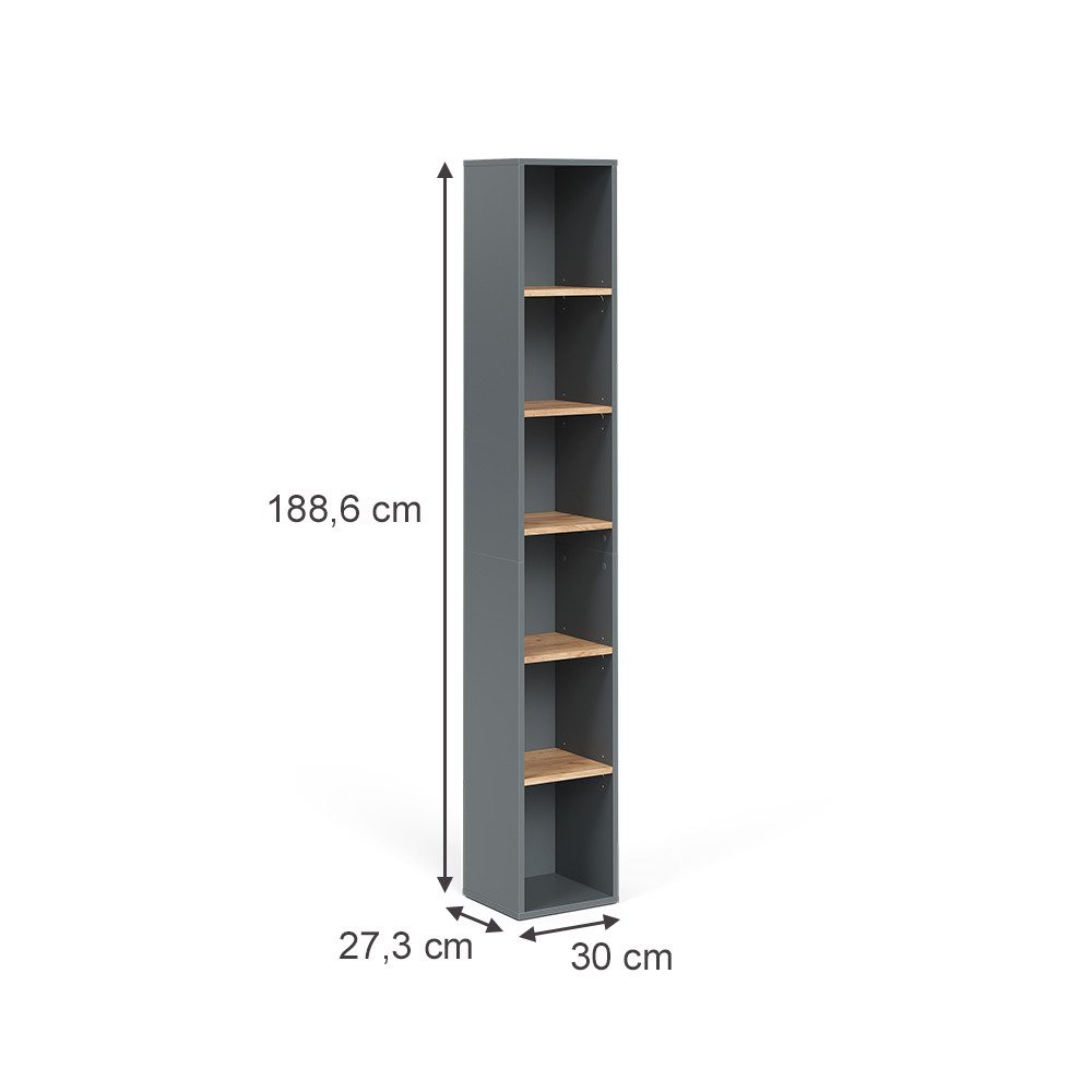 Vicco Hochschrank Viktor, Anthrazit/Goldkraft Eiche, 30 günstig online kaufen