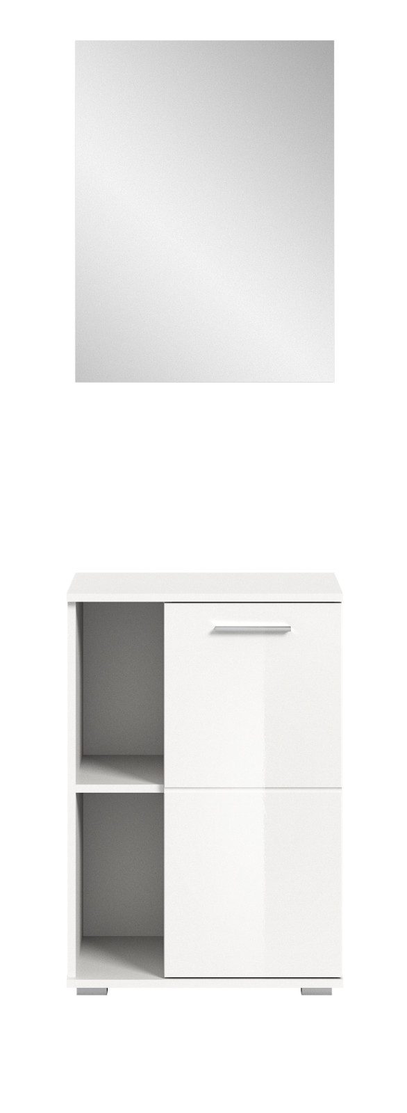 Inn.Furn Garderoben-Set Grazie, (in weiß Hochglanz, 2-St., 55 x 191 cm), mit Spiegel