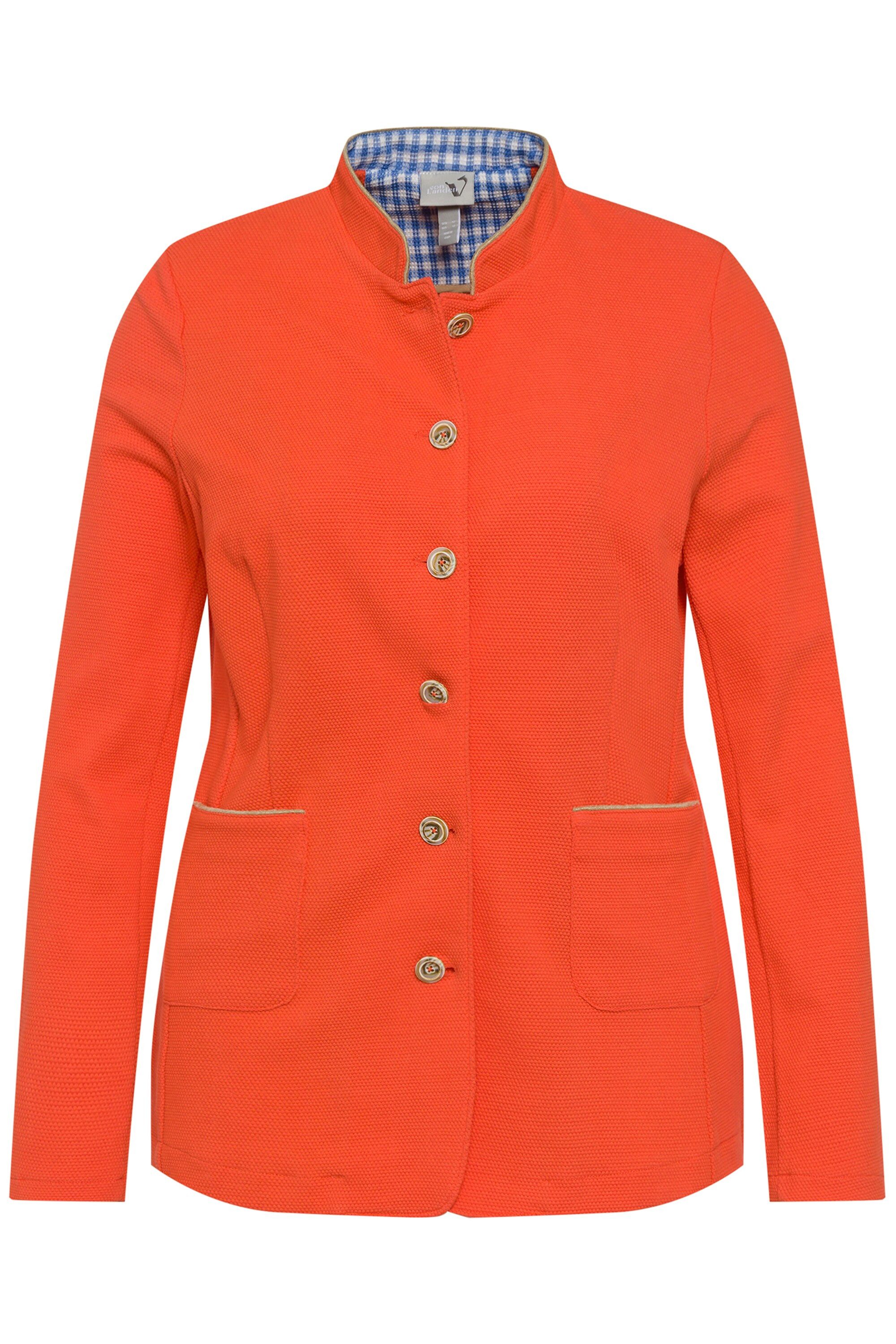 Ulla Popken Blusenblazer Sweat-Janker Struktur Stehkragen Schmuckknöpfe