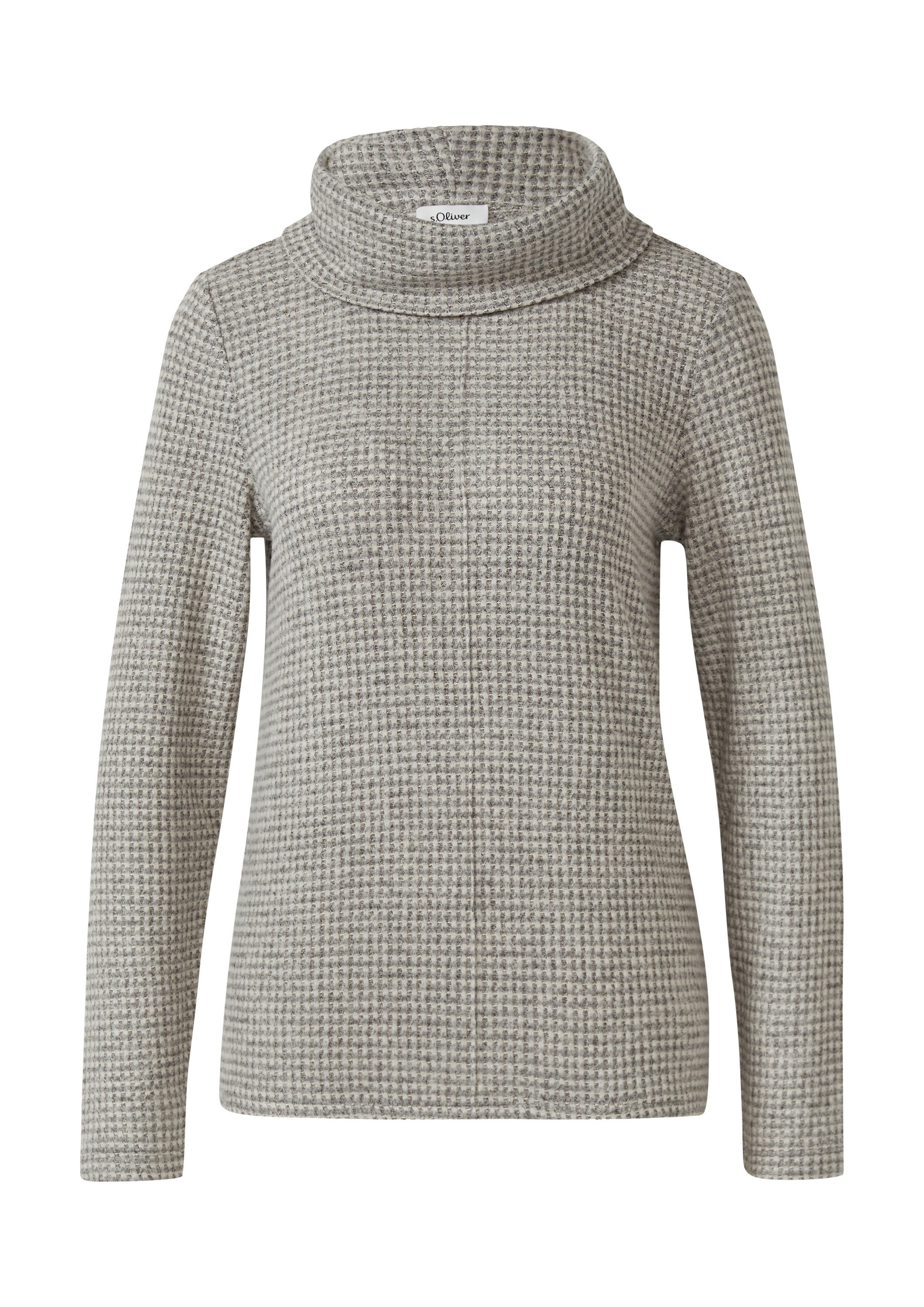 s.Oliver Langarmshirt T-Shirt Weiches Jersey-Shirt mit Waffelstruktur