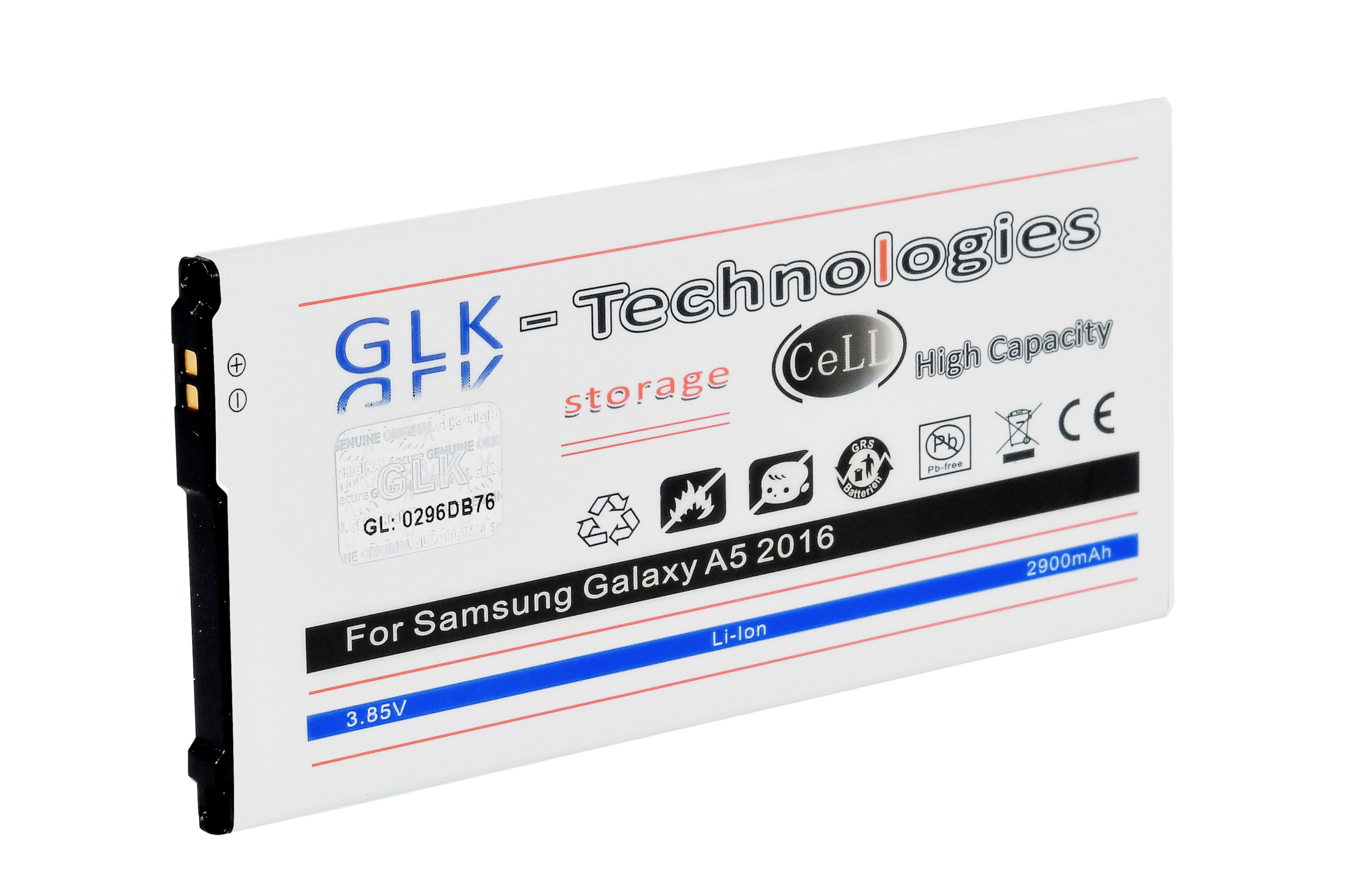 SM-A510F Smartphone-Akku mAh Eb-BA510ABE, GLK-Technologies Original Power Samsung Battery, accu, High 2900 A5 2016 Akku, Ersatzakku mit mAh 2900 kompatibel GLK-Technologies Galaxy
