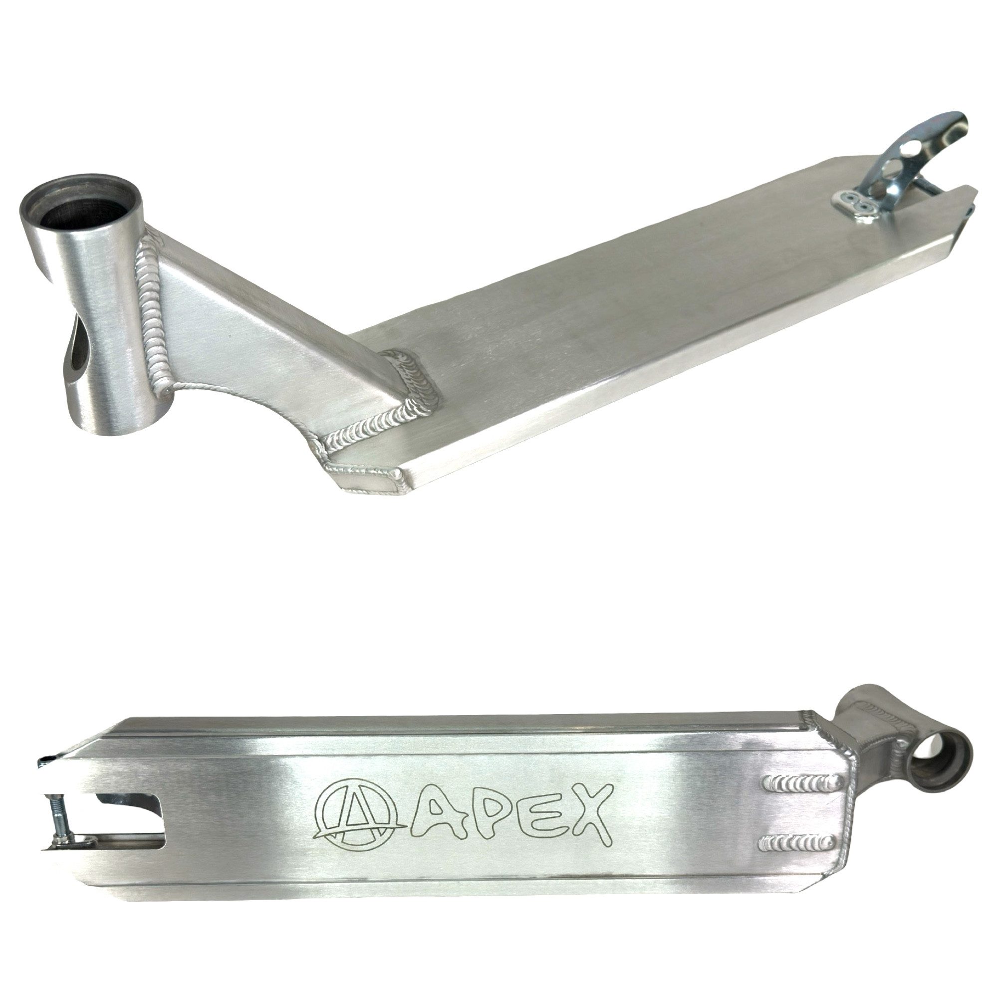 Apex Stuntscooter Apex Pro Stunt-Scooter Deck Silber gebürstet