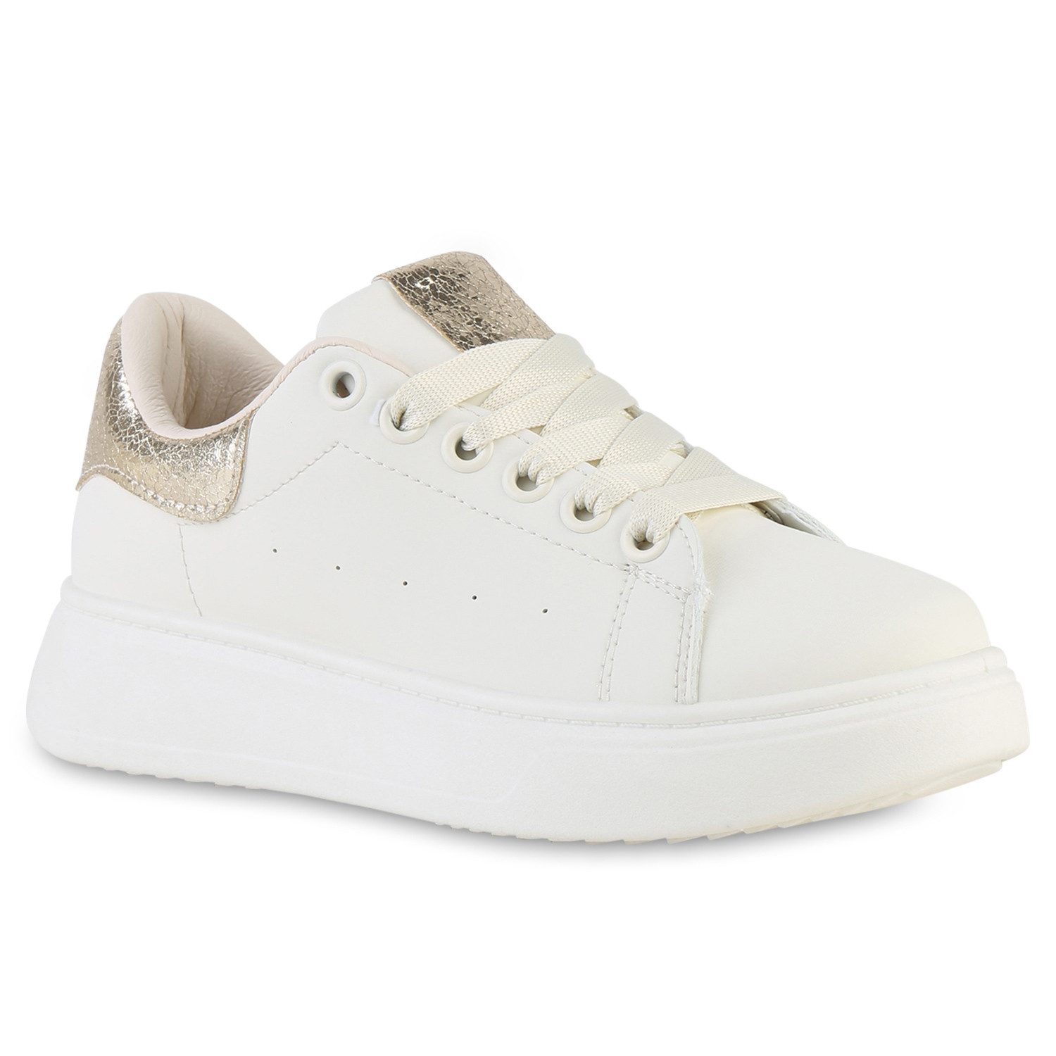 VAN HILL 841513 Plateausneaker Damen Plateau Sneaker Metallic Schnürer Frei günstig online kaufen