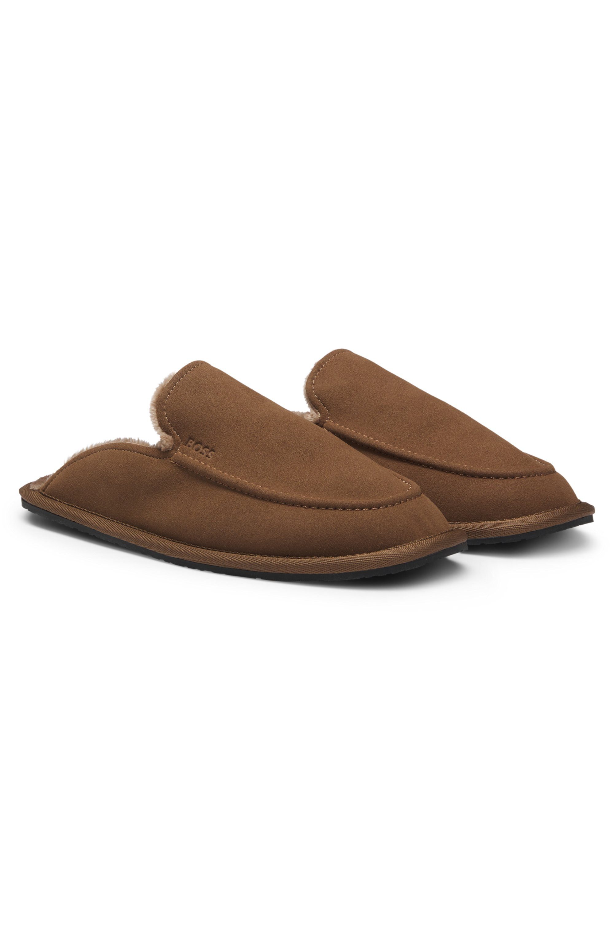 BOSS Home_Mule_msfr Pantoffel Hausschuh, Schlappen, Wohlfühlschuh, Clog mit Warmfutter