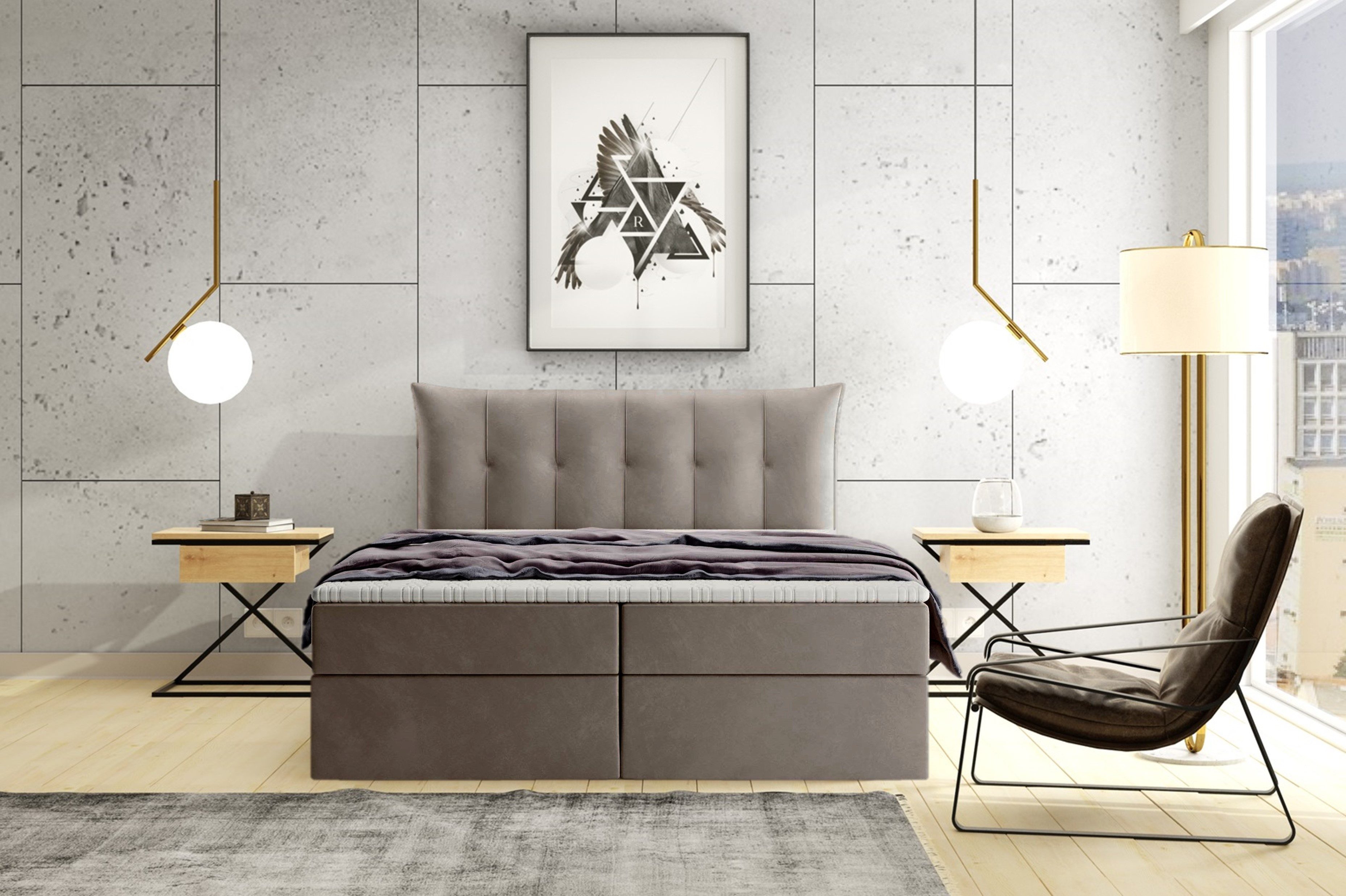 Labett Boxspringbett mit Bettkasten & H3/H4 Matratze PREMIUM 10, 160x200 180x200 200x200 (2 Bettkästen, Topper), 7-Zonen Taschenfederkernmatratze H3 oder H4 – Bild 2 von 5