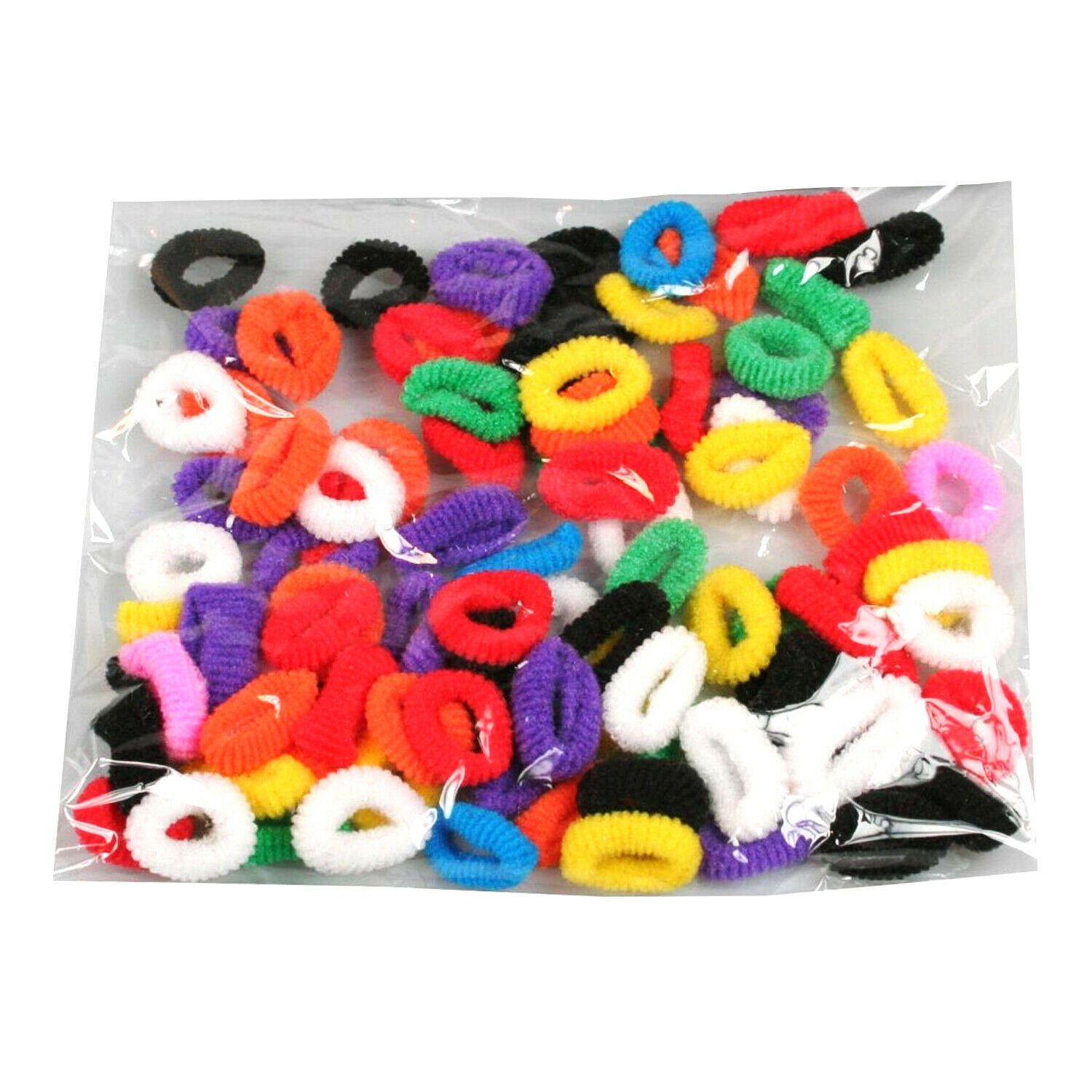 BENSON Haargummi 100 Stück Haargummi Haarband Zopfband Zopfgummi, 100-tlg., Elastisch, Bunt, Zopf, Dehnbar