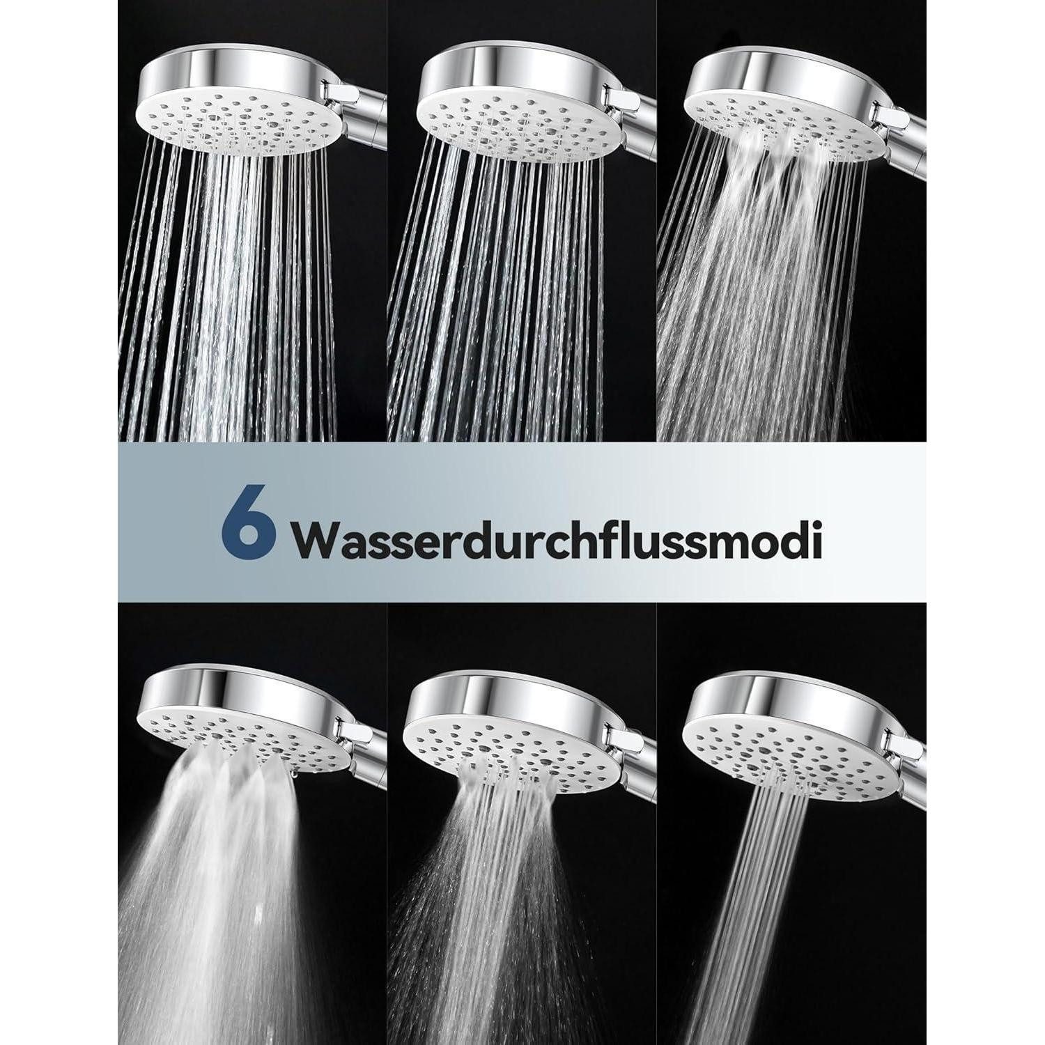 LuxusKollektion Handbrause Duschkopf Filter Hochdruck Handbrause 6 Weißer Duschkopf mit Schlauch