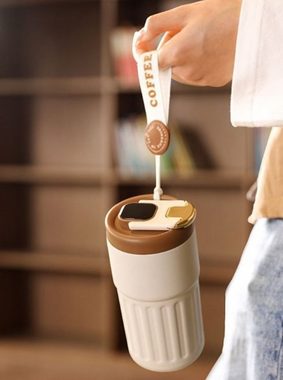 XDeer Thermobecher Kaffeebecher Digitalanzeige Thermosflaschen 450ml 316 Edelstahl Travel, Thermobecher auslaufsicher mit Deckel für Kaffee-to-go Becher