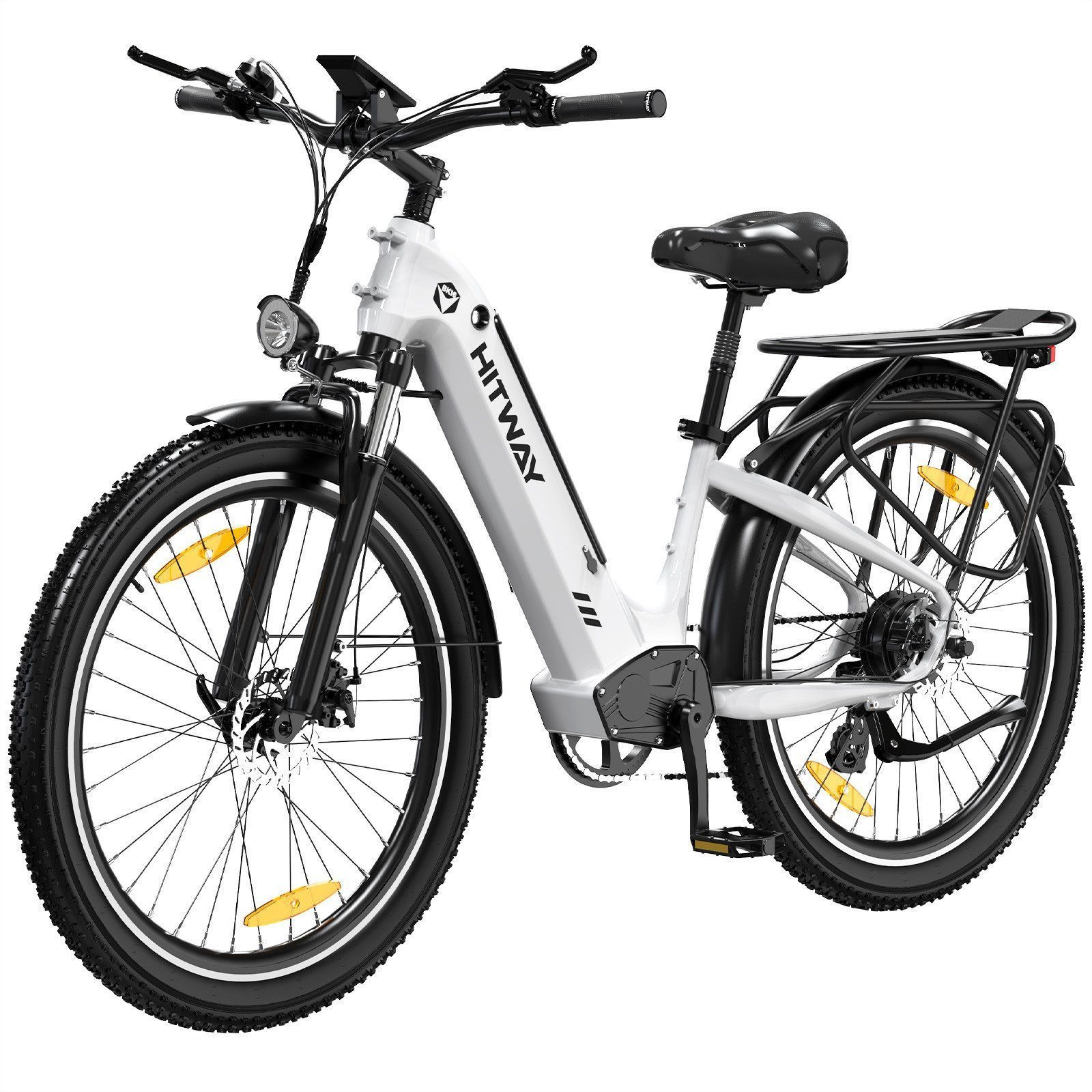 HITWAY E-Bike Pedelec 26 *3,0 zoll Elektrofahrrad mit Samsung 48V18Ah Akku bis zu 120km, 7 Gang shimano shimano Schaltwerk, Kettenschaltung, Heckmotor, 864 Wh, StVZO Pedelec, Tiefeinstieg für Damen Herren mit APP Funktion