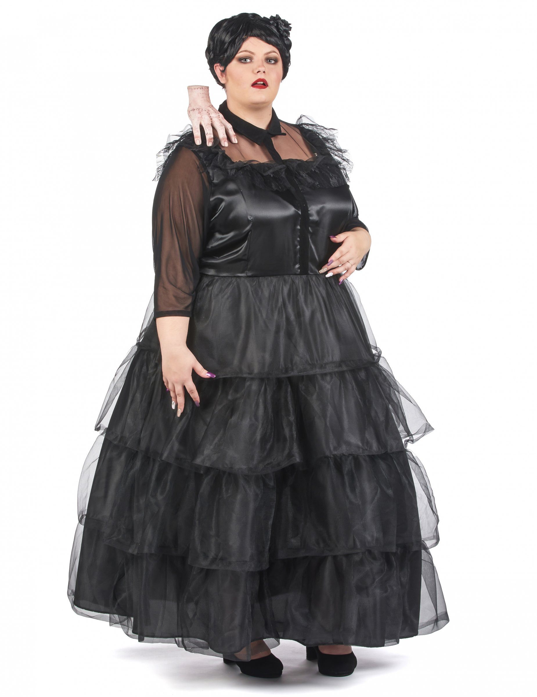 JADEO Kostüm Gothic-Kleid für Damen Plus Size schwarz