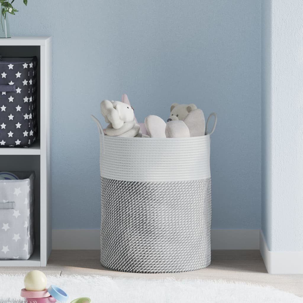 vidaXL Aufbewahrungskorb Aufbewahrungskorb Grau und Weiß günstig online kaufen