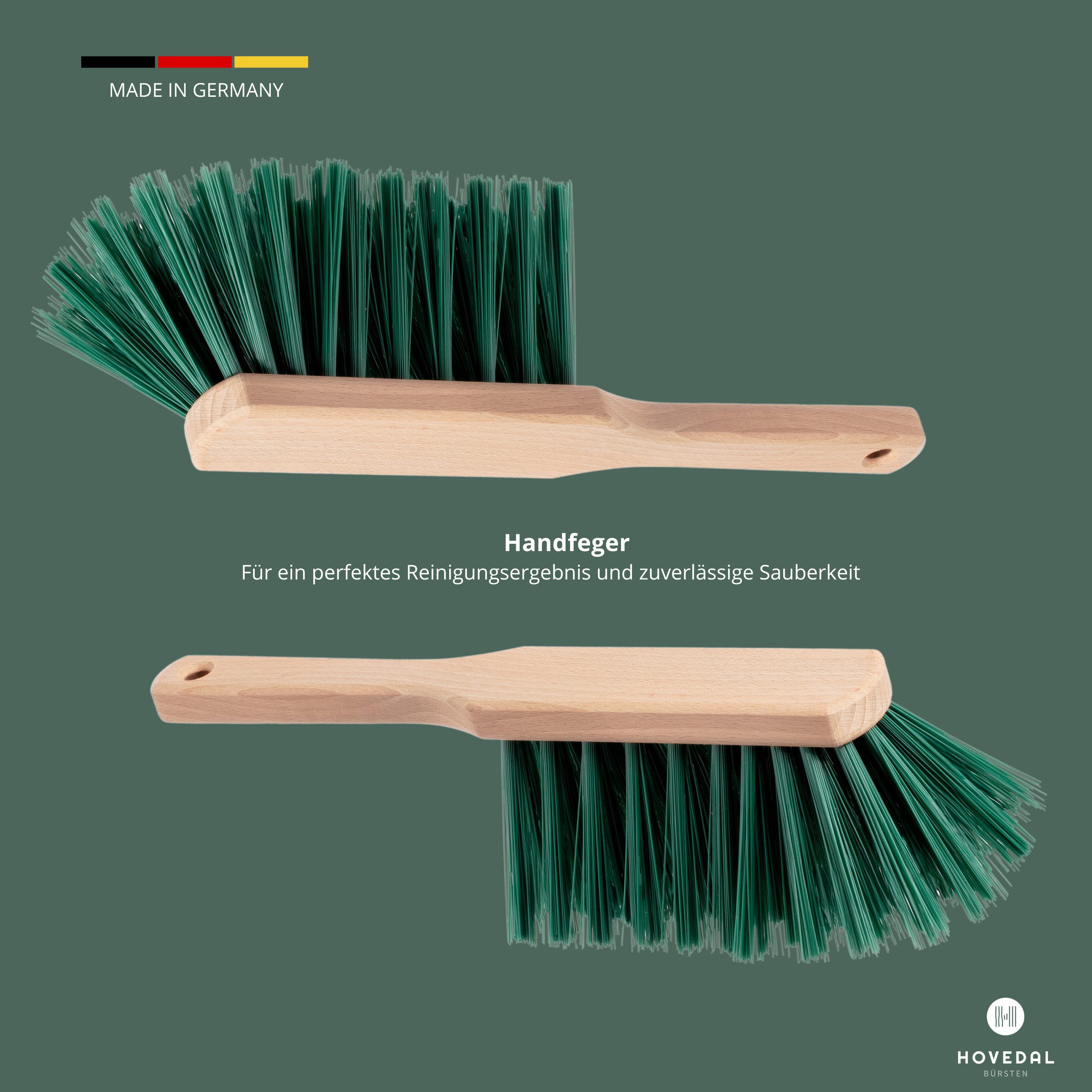 Hovedal Kehrgarnitur 2er Set Handfeger für Draußen, Gartenhandfeger, Handfeger für Garten, Handbesen aus Holz mit Borsten aus Kunststoff – Bild 3 von 5