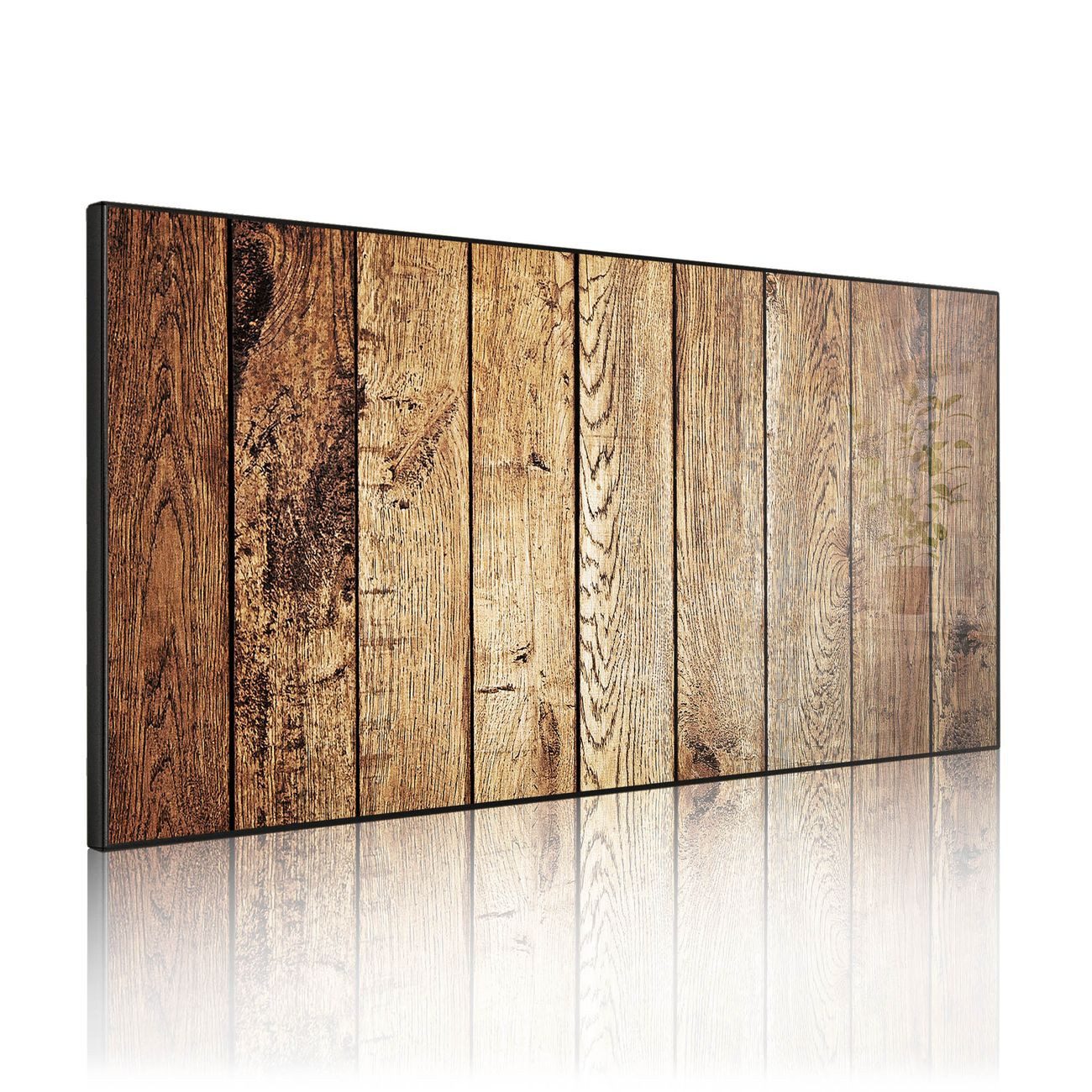 banjado Magnettafel Schwarz aus Stahl Querformat mit Motiv Geöltes Holz, (inkl. 4 Magnete, Stahlmagnettafel)
