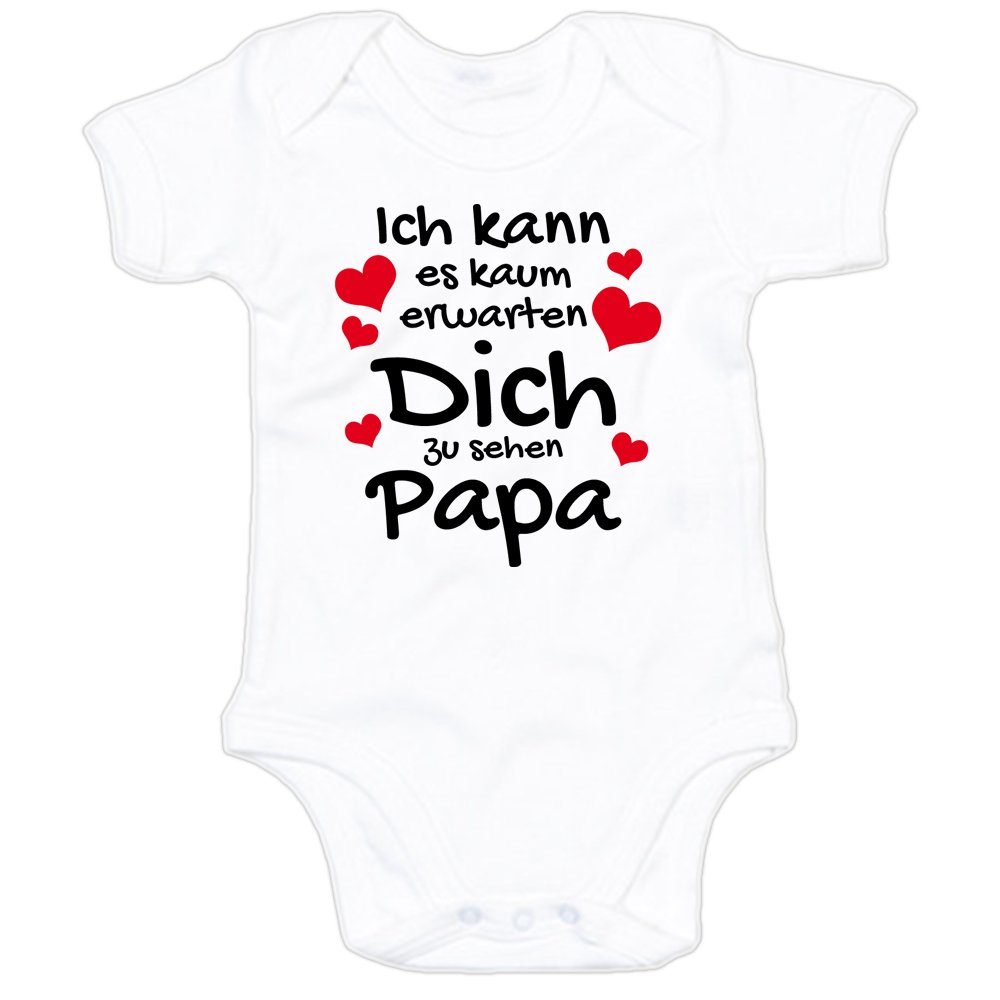 G-graphics Kurzarmbody Ich kann es kaum erwarten Dich zu sehen Papa Baby Body mit Spruch / Aufdruck • für den „Papa to be“