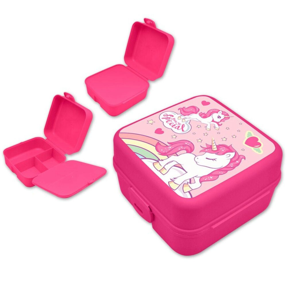 Kids Euroswan Lunchbox Sweet Einhorn Unicorn 2tlg. Lunch Set Brotdose plus Trinkflasche, Kunststoff, (2-tlg., Spar-Set)