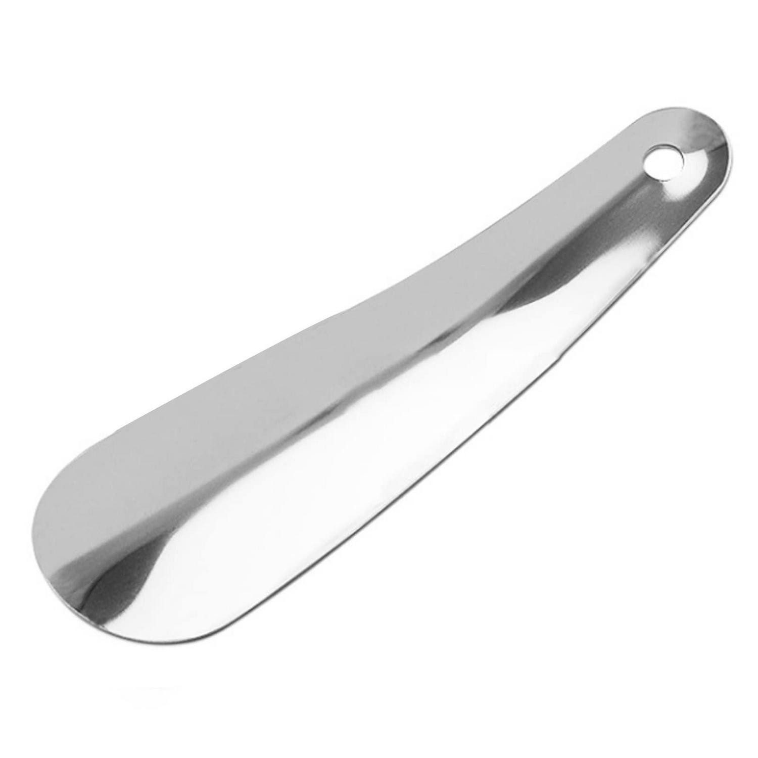 LuxusKollektion Schuhlöffel Schuhlöffel Edelstahl 16cm gewölbt mit Haken