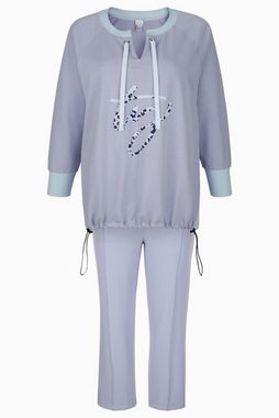 TruYou Schlafanzug Freizeit-Anzug Zweiteiler Langarmshirt mit Print