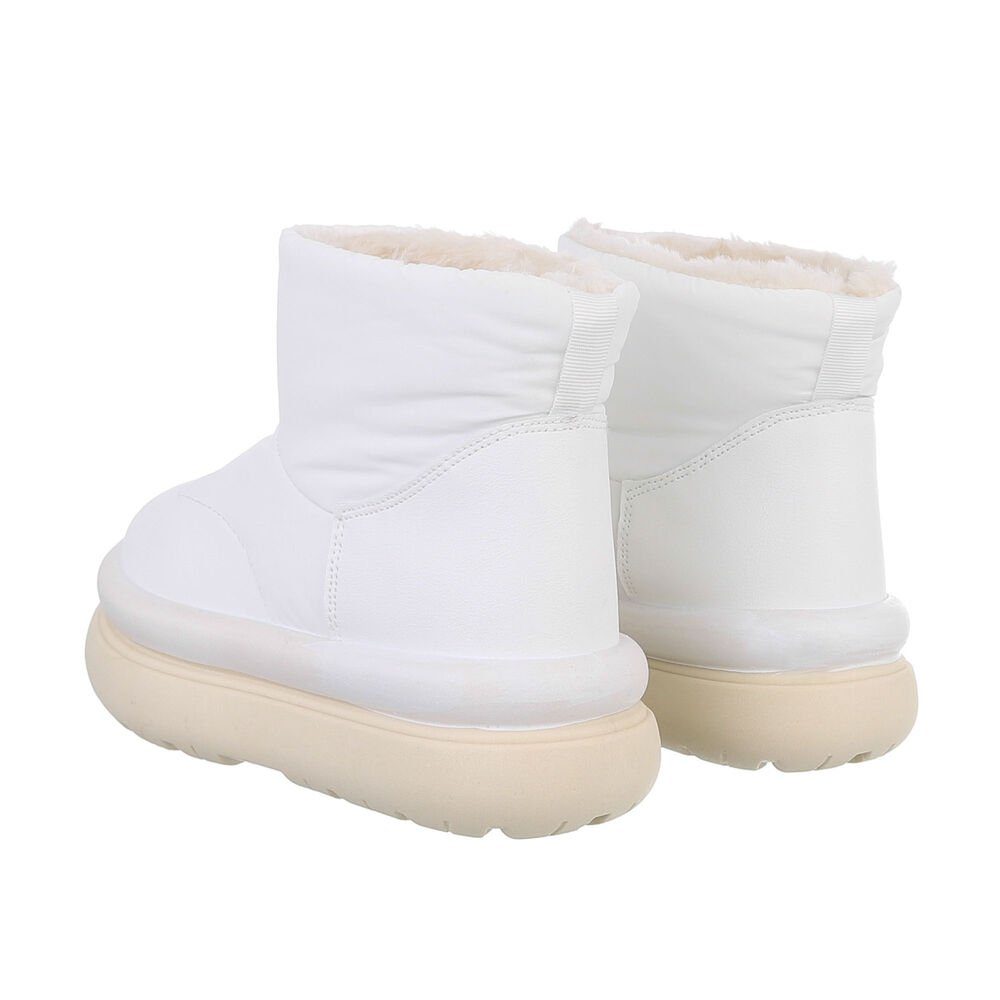 Ital-Design Damen Snowboots Freizeit Snowboots (85136653) Flach Plateaustiefeletten in Weiß