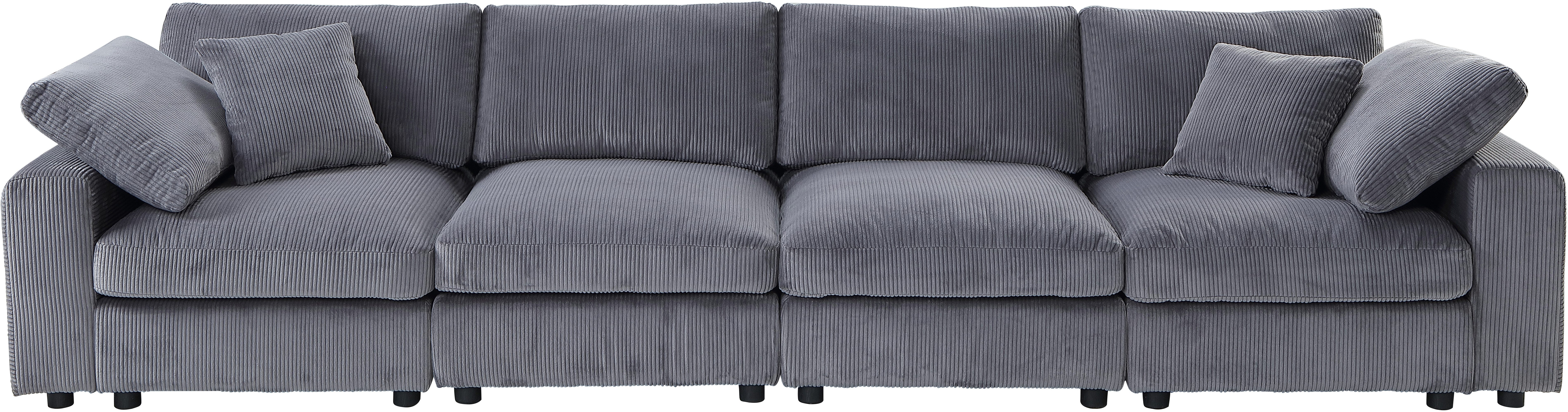 OTTO home 4-Sitzer Bennid, XXL-Modulsofa mit vielen individuellen Stellmöglichkeiten, Set 4 Teile, inklusive 2 großen & 2 kleinen Zierkissen im flauschigen Cord
