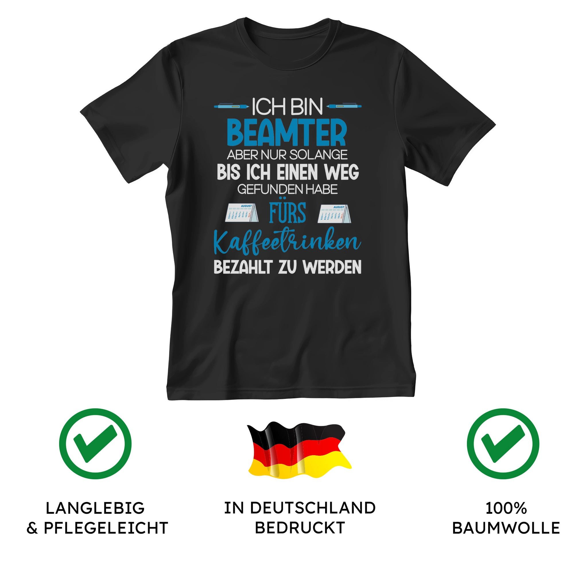 22Feels T-Shirt Beamter Geschenk Männer Spruch Beruf Ausbildung Studium Abschluss IN DEUTSCHLAND BEDRUCKT