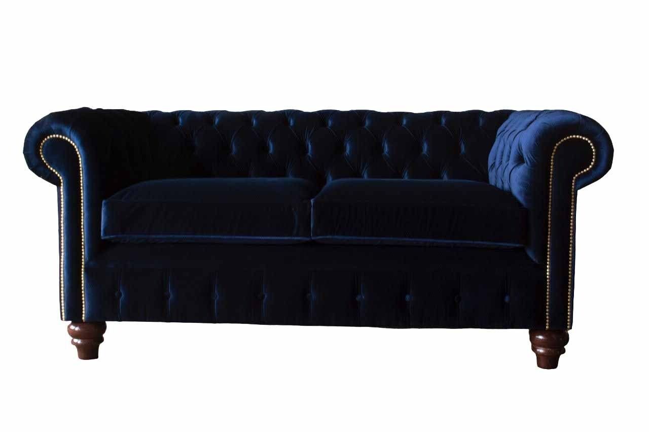 JVmoebel Sofa Blaue Chesterfield englisch klassischer Stil Sofa Couch 3 Sitz Polster, Made In Europe