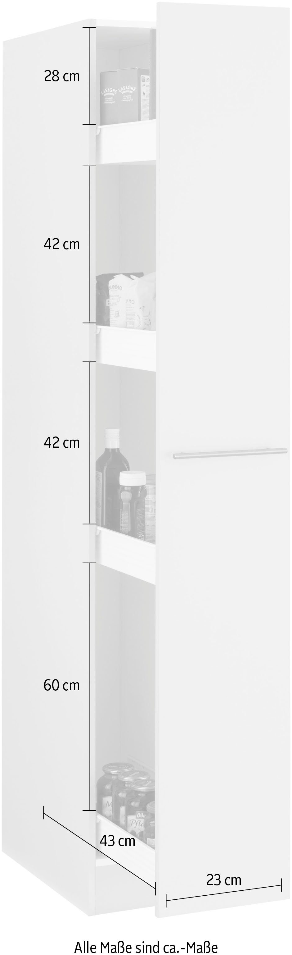 Küchen weiß/weiß | wiho Unna Apothekerschrank mit Ablagefächern Auszug Weiß 4