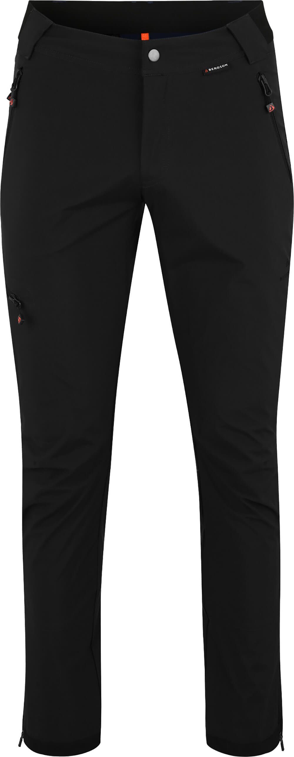 Bergson Outdoorhose KALLE COMFORT (slim) Herren Softshellhose, winddicht, strapazierfähig, Normalgrößen, schwarz | Shorts