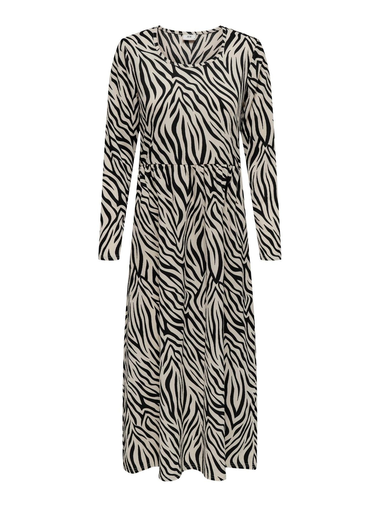 JACQUELINE de YONG Shirtkleid Langes Langarm Kleid Animal Print Midi Dress  JDYLOTUS (lang) 5412 in Beige