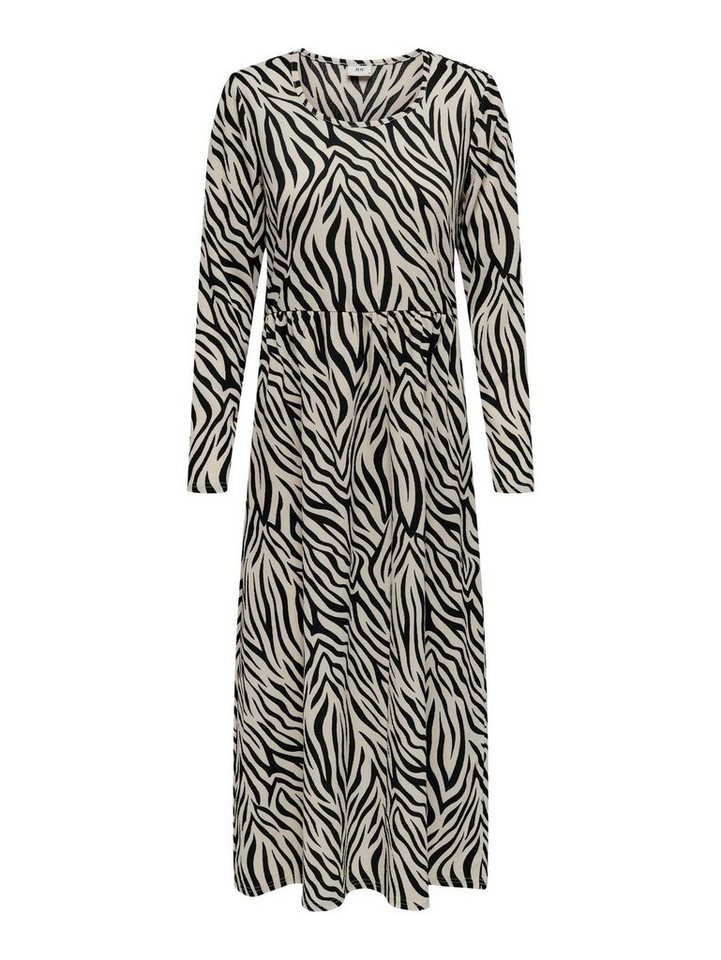 JACQUELINE de YONG Shirtkleid Langes Langarm Kleid Animal Print Midi Dress  JDYLOTUS (lang) 5412 in Beige