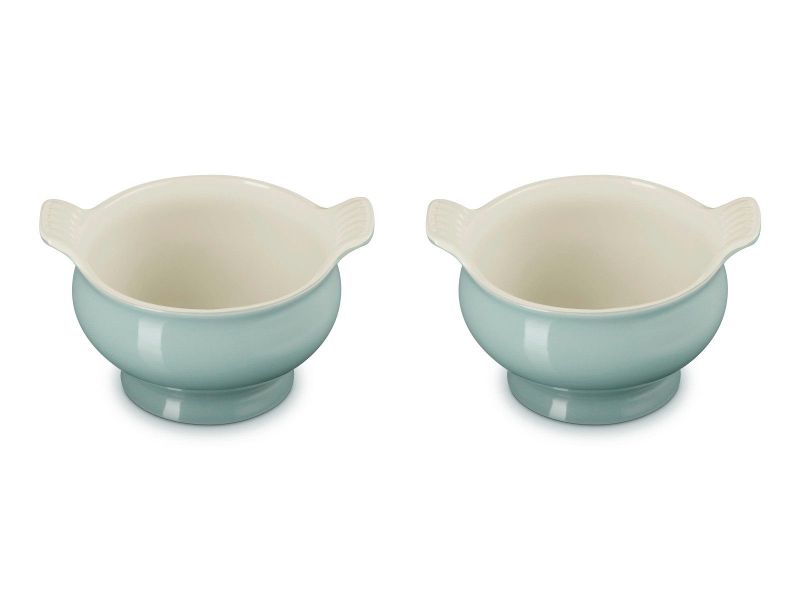 LE CREUSET Schüssel Suppenterrine Tradition sea salt 0,6l 2er Set, Steinzeug, (Terrinen)