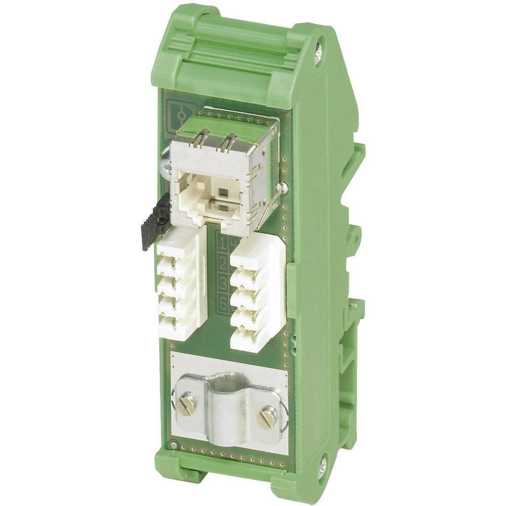 Schienenverbinder Mini RJ45-Patchpanel - CAT5e, (RJ45-Buchse auf 8 LSA-Anschlussklemmen), Anschlussbaustein