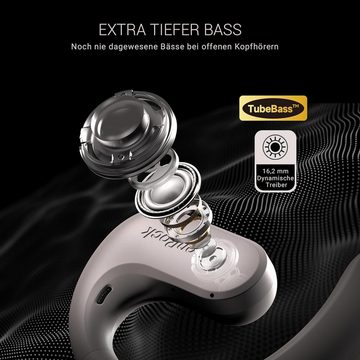 OpenRock Air Conduction mit bügel, Bluetooth 5.3 kabellose Open-Ear-Kopfhörer (TubeBass-Technologie für kraftvollen Bass und reiche Klangqualität., IPX5 wasserdicht, integriertes ENC-Mikrofon Sport-Kopfhörer zum Laufen)
