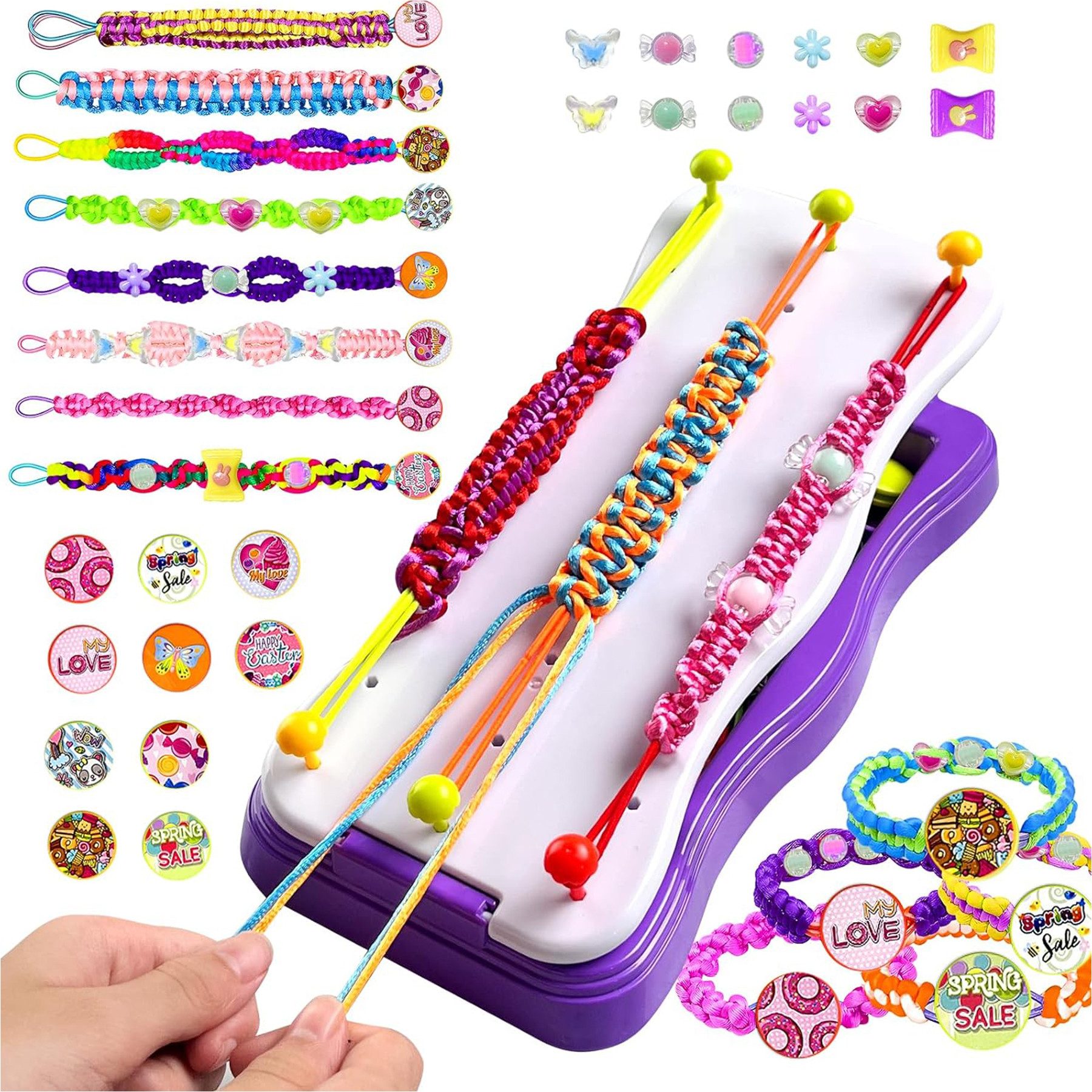 Mutig Bastel-Armband Loom Bänder Set für Kinder, DIY Gummibänder mit Perlen Haken Charms, Kunst und Handwerk für Mädchen im Alter von 6-12 Jahren, Geschenke