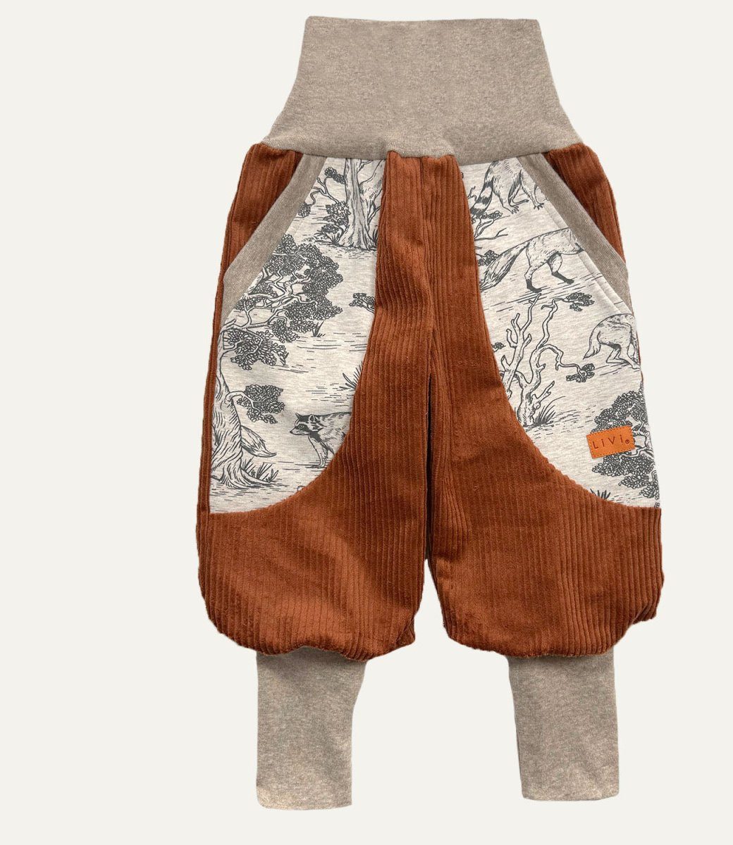 LiVi BERLIN Leinenhose JOGGER BREITCORD ROST WALD
