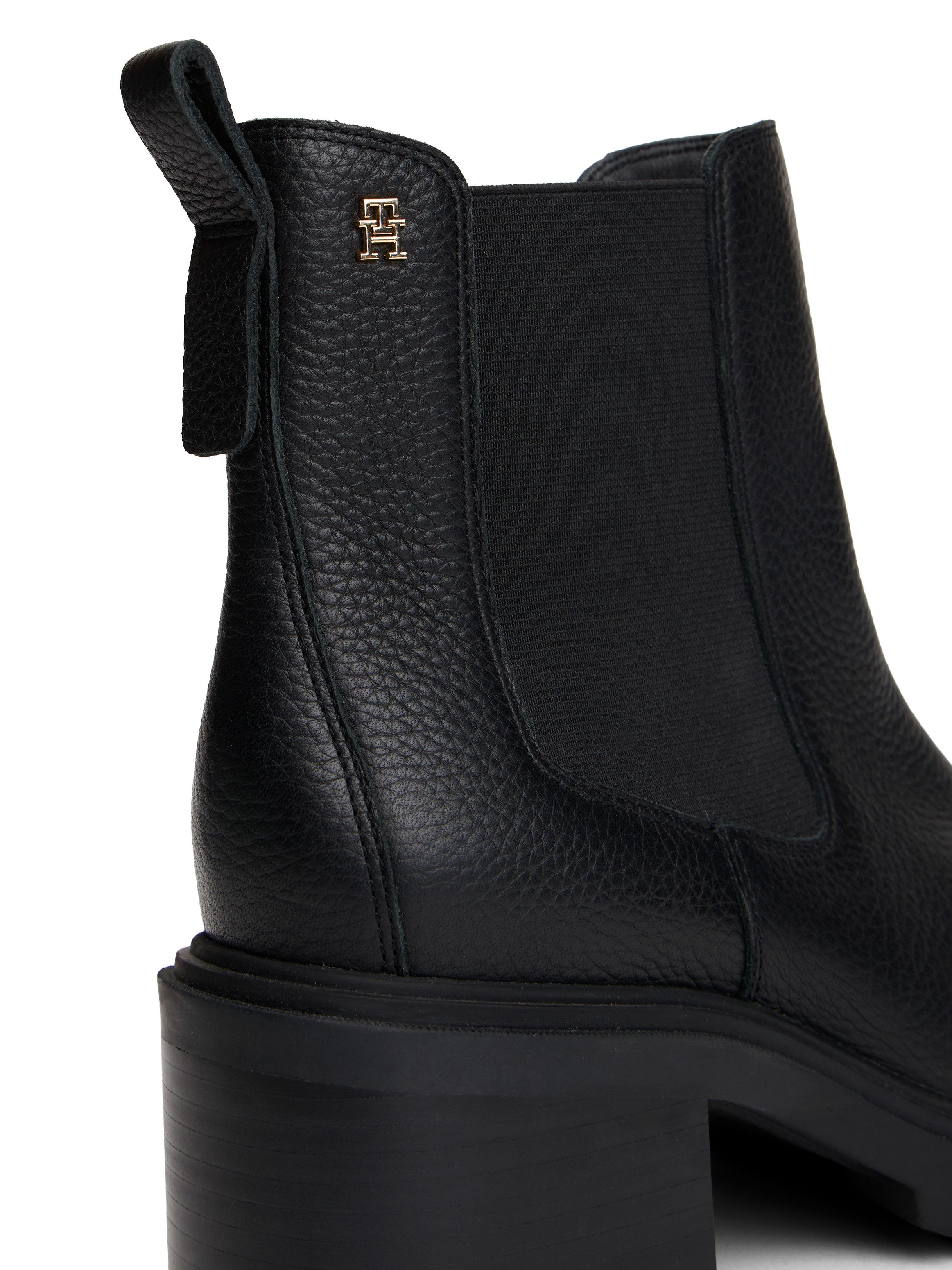 Tommy Hilfiger TH LEATHER CHELSEA CLEATED HEEL Chelseaboots, Blockabsatz, S günstig online kaufen