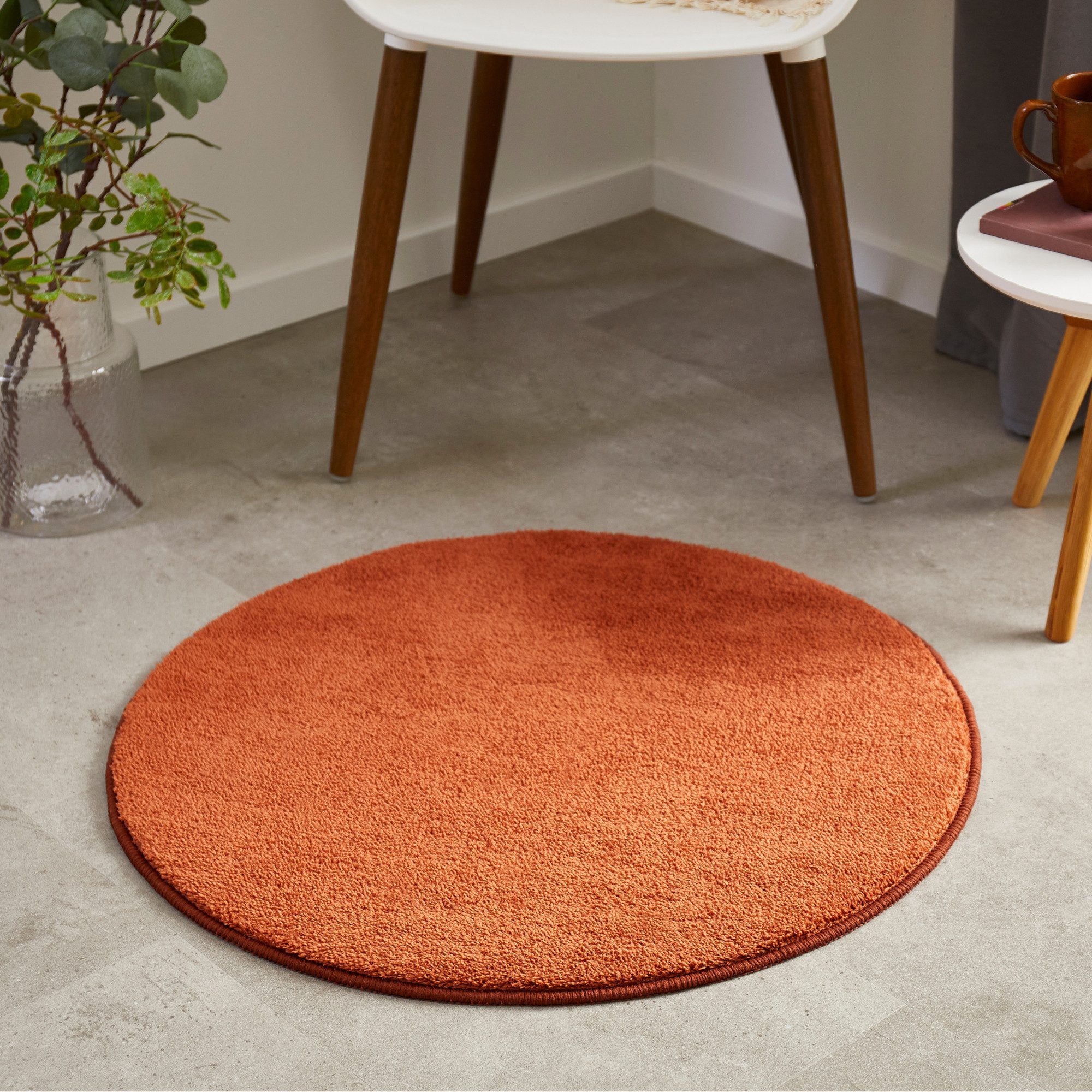 Andiamo Teppich Arezzo, rund, Höhe: 16 mm, Uni Farben, weicher Flor, waschbar, ideal im Wohnzimmer & Schlafzimmer